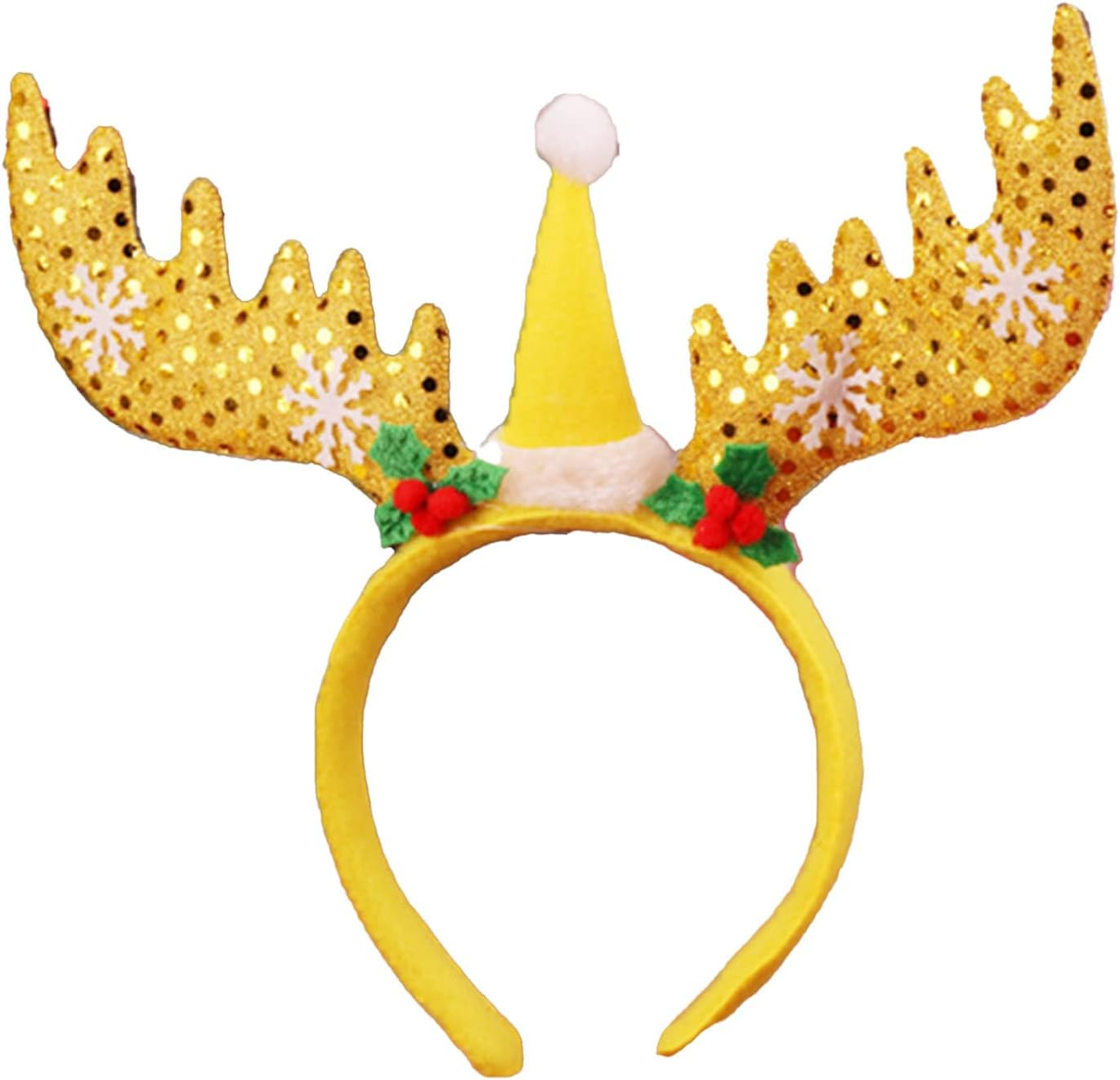 Aoozleny Headbands for Christmas, Reindeer Antler, Santa Hat Headband Hats,Set of 3 image number 3