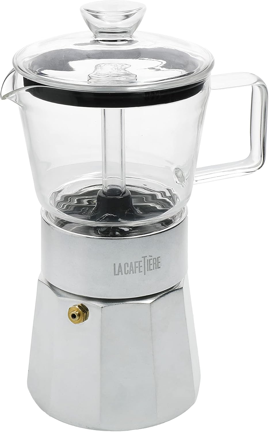 La Cafeti&egrave;re Verona Glass Espresso Maker, Red, 6 Cup, Gift Boxed