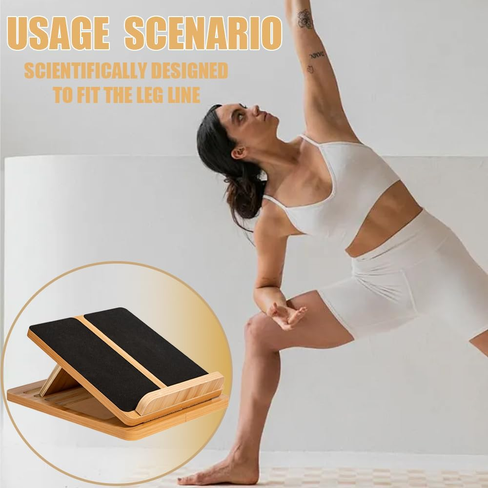 Wood Ergonomic Footrest,Adjustable Foot Rest,Calf Stretching Stool,Under Desk Footrest,Anti-Slip Surface Foot Rest,For Home, Office and Dormitory image number 5