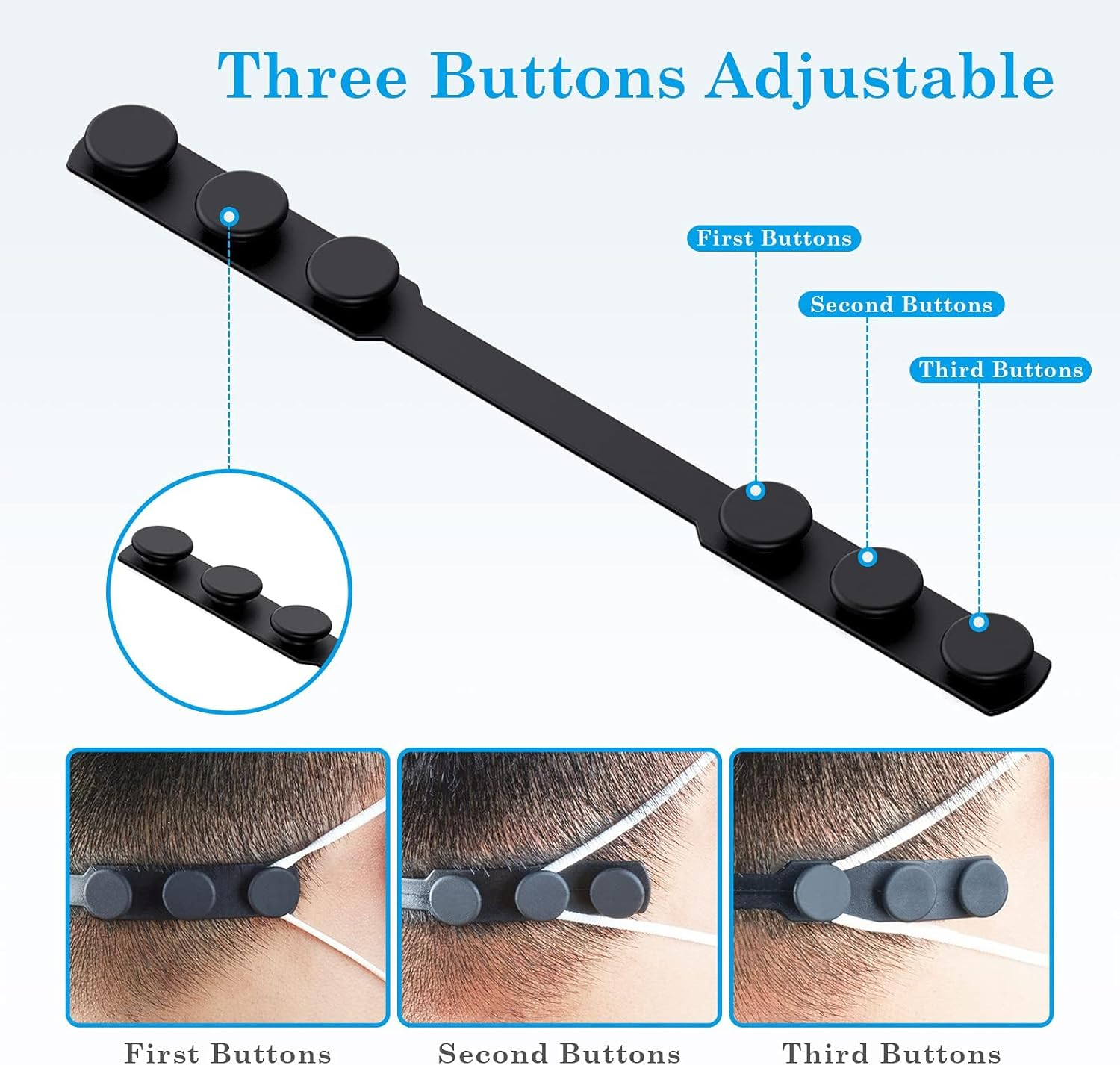 5 PCS Mask Extender Soft Extension with Earrings Stand Mask Buckle Mask Hook Adjustable Extended Belt Ear Protection Sport Fan Buckle