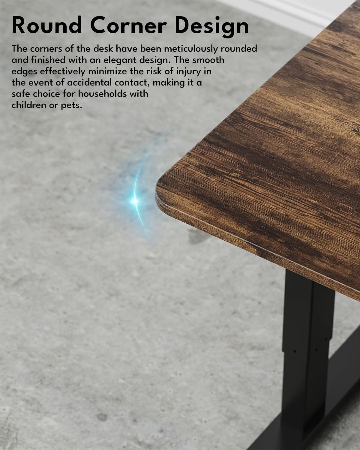 Zontera Standing Desk, Height Adjustable Electric Stand up Desk, 140X60Cm Sit Stand Home Office Desk with Splice Board (Rustic Brown) image number 5