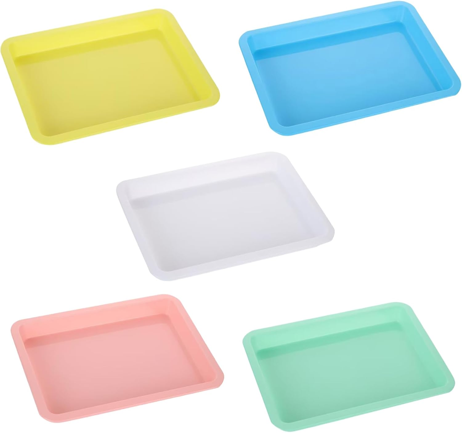 5 Pcs Plastic Kitten Litter Boxes Small Bunny Litter Box Open Cat Litter Box Pet Kitty Litter Pan Portable Cat Waste Tray for Indoor Cats, Standard Litter Boxes image number 5