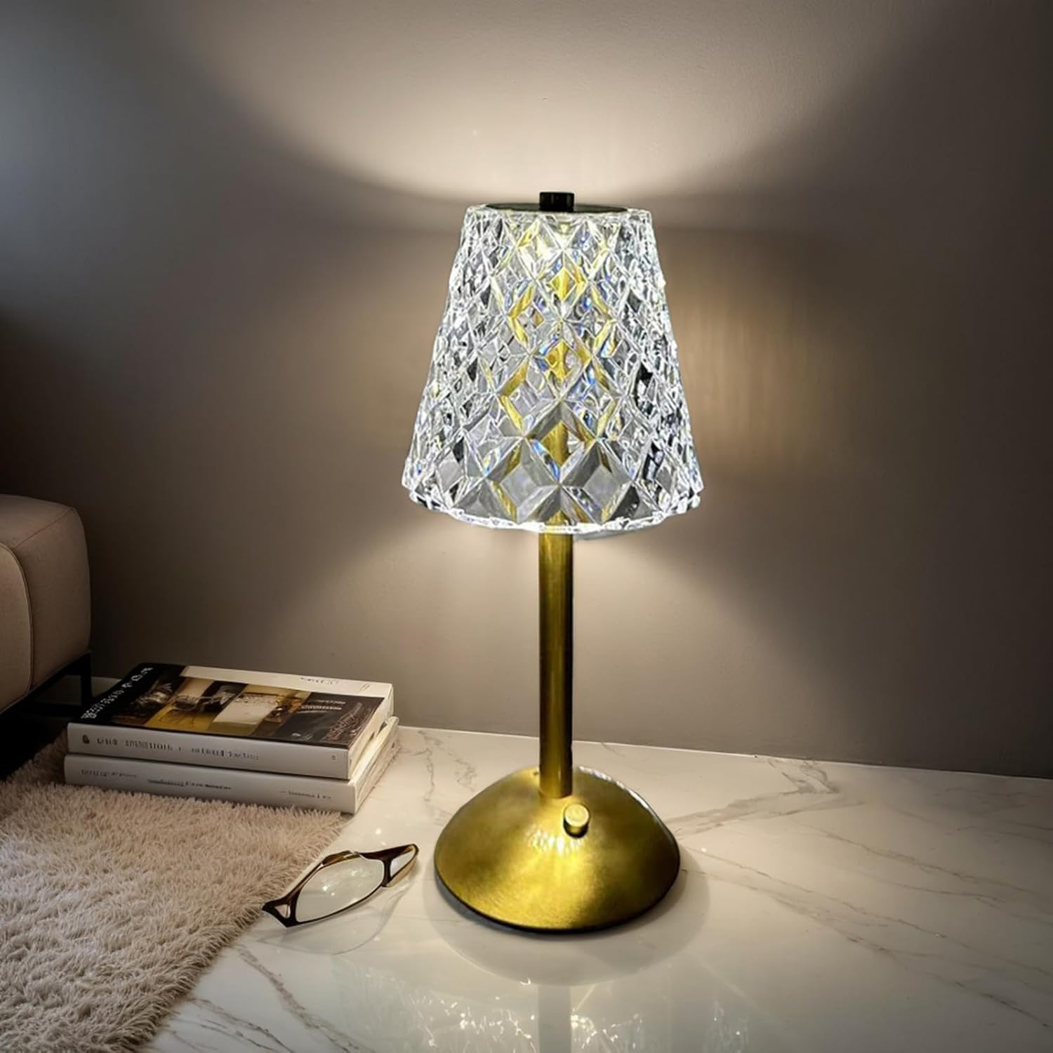 Cordless Table Lamps for Home, Table, Dining Room, LED Rechargeable Battery Operated Lamp, 3 Color Temperatures & 3 Brightness Levels, Small Portable Touch Bedside Light, Home Decor Gifts (Lingge) image number 1