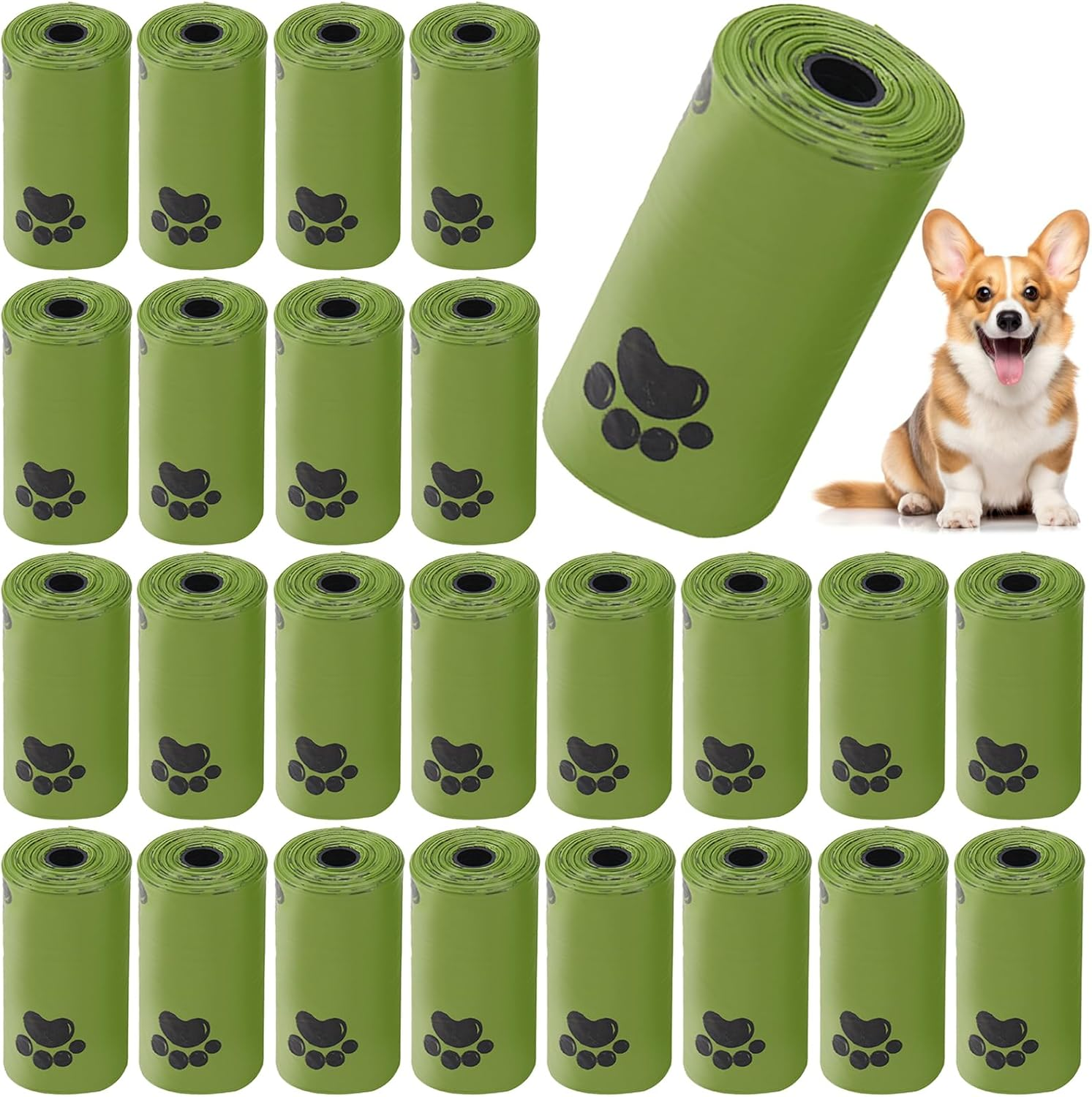 Dog Poop Bags, 24 Rolls Poo Waste Bags Refill Rolls Amazon Dog Poop Bags for Pet Dog Outing Accessories image number 6