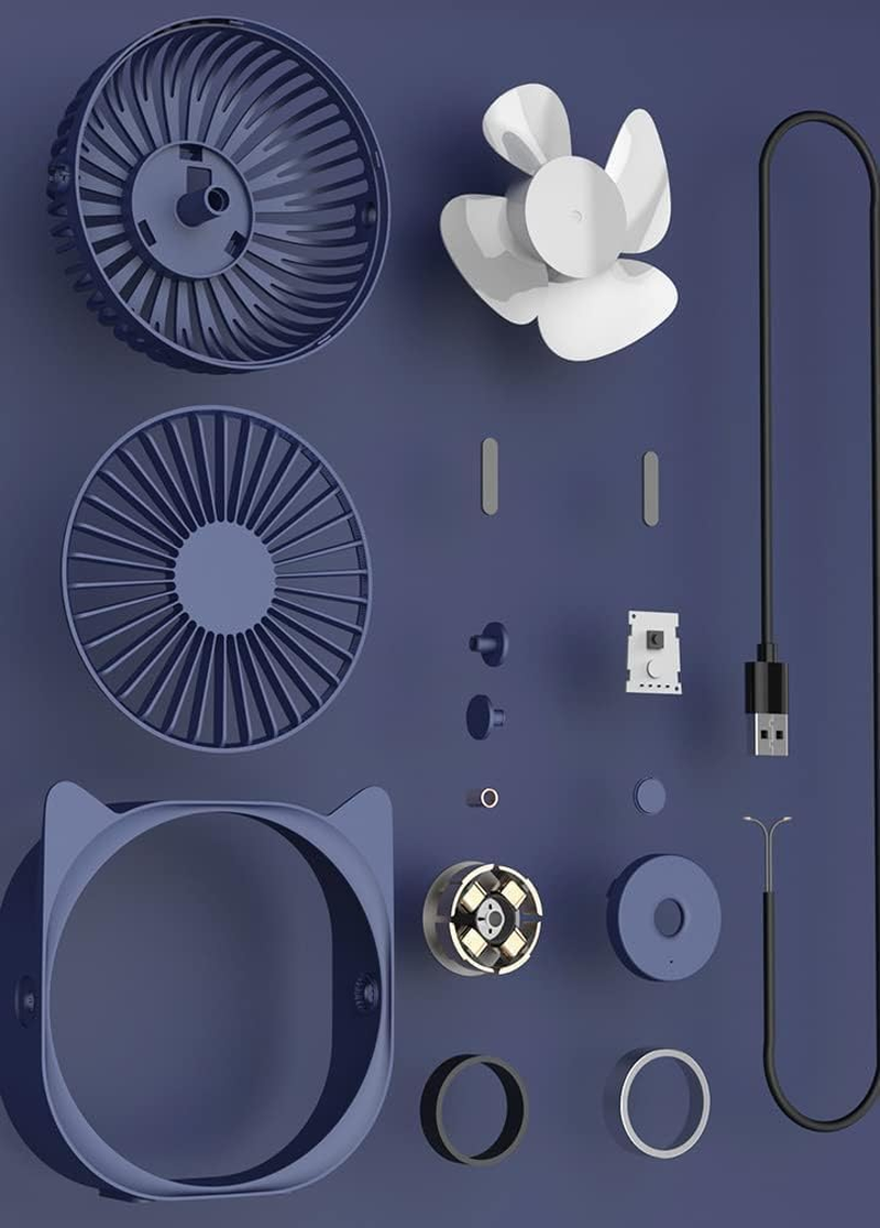 USB Fan - LYSYOL 3 Speeds Small Personal USB Desk Fan, Rotatable 360&deg; Adjustable, Powered by USB, Quiet Operation, Portable, and Adjustable for Home Office Car Outdoor Travel (Dark Blue) image number 5