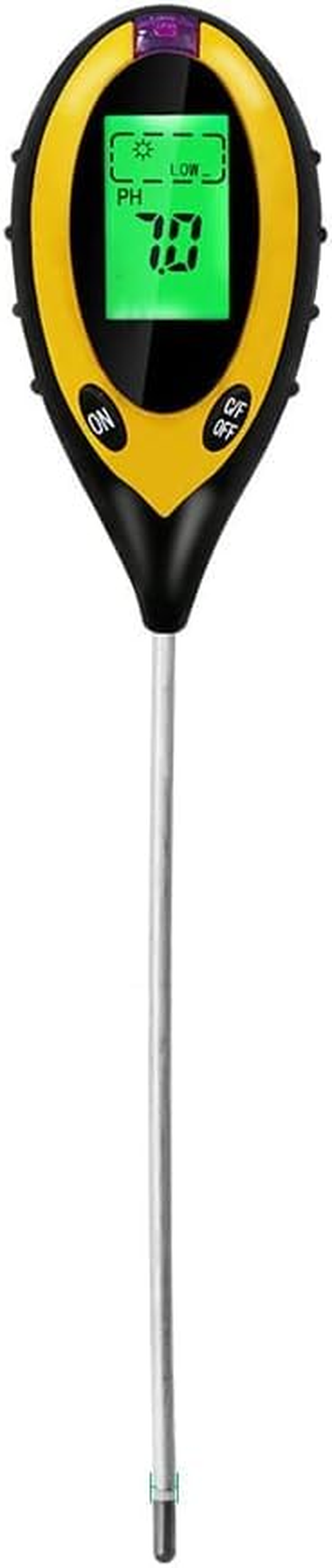 4 in 1 Digital Soil Multifunctional Tester Sunlight Intensity PH Value Humidity Temperature Planting Meter Cultivating Tool for Garden Greenhouse Field Vineyard Orchard Nursery Lawn Farmland Classroom