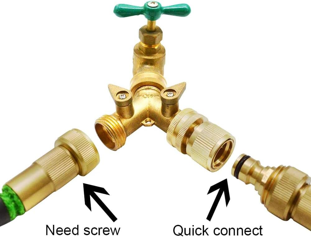 Garden Hose Quick Connect Solid Brass Quick Connector Garden Hose Fitting Water Hose Connectors 3/4 Inch GHT (2SETS) image number 5
