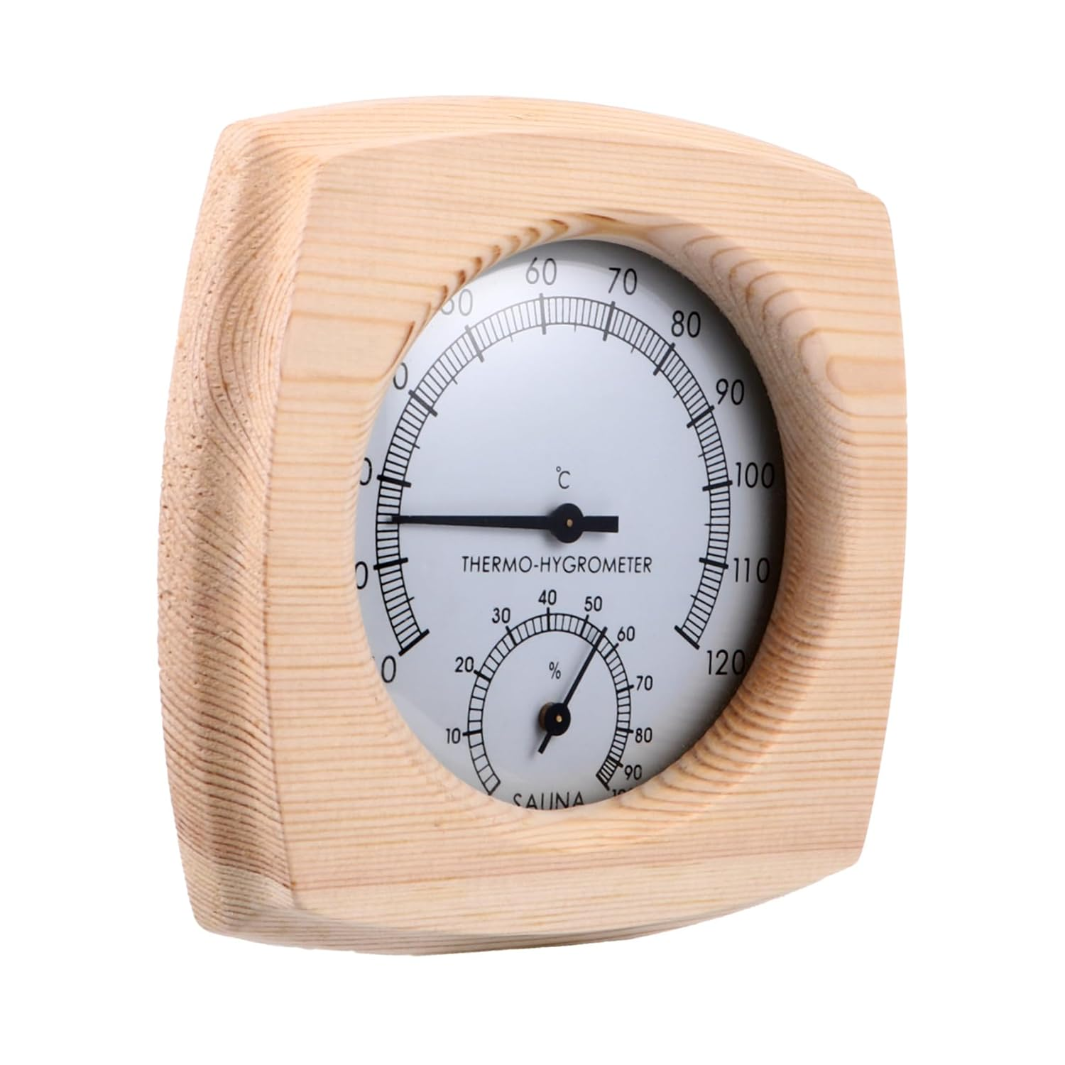 POPETPOP Wooden Sauna Thermometer Hygrothermograph for Sauna Hygrometer and Thermometer Combo for Monitoring Temperature and Moisture in Home image number 1