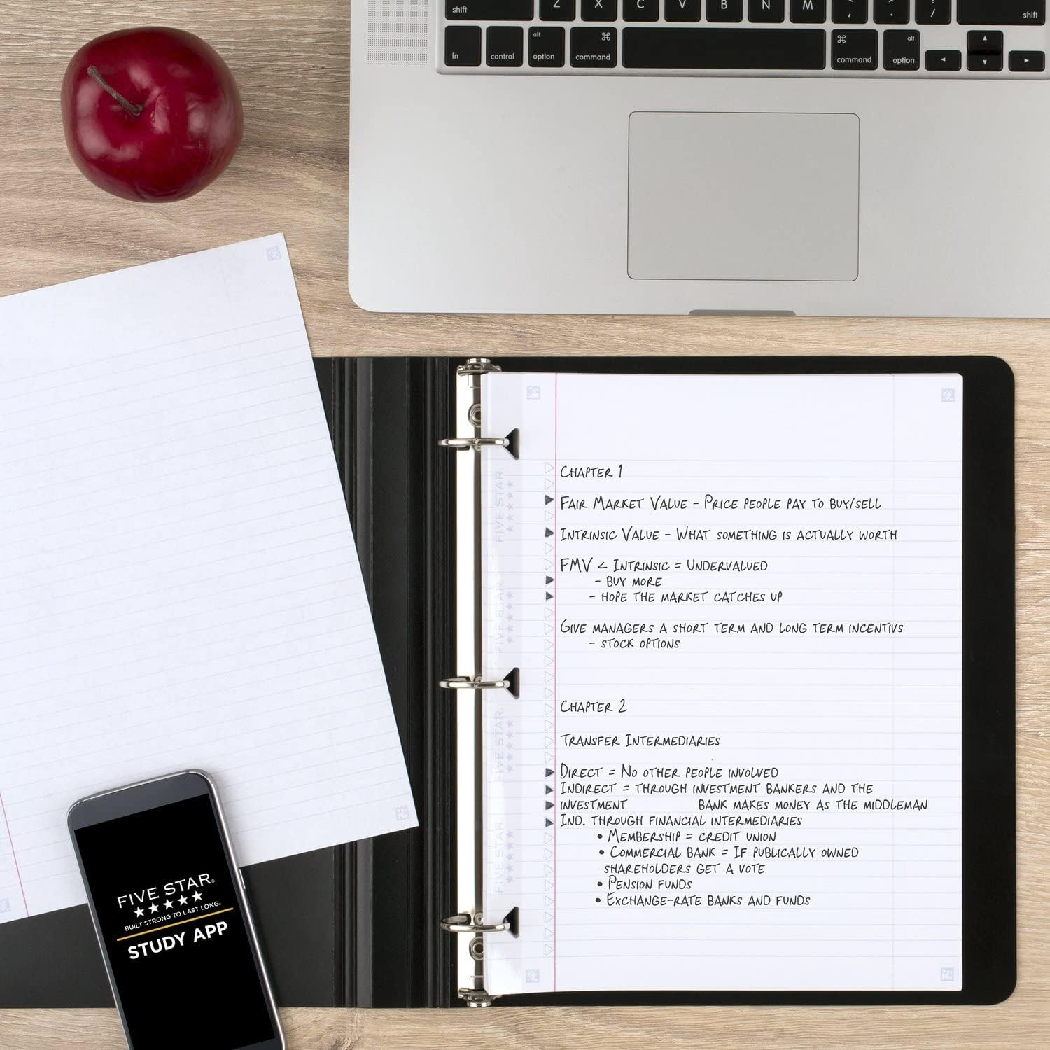 Five Star Loose Leaf Paper + Study App, 4 Pack, Notebook Paper, College Ruled Filler Paper, Reinforced, 8.5 X 11, 80 Sheets per Pack (170024-Ecm),White image number 2