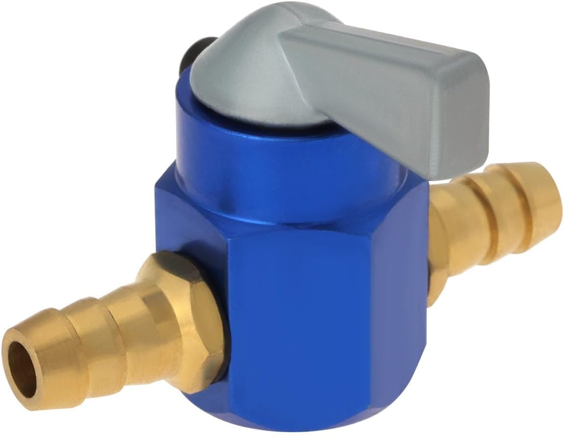 1PC Fuel Tap 8Mm Metal Inline Petrol On-Off Fuel Tap Switch for Motorcycle On-Off ATV Scooter Fuel Petrol Tap Switch Petrol Gas Fuel Tap Petcock Valve Red