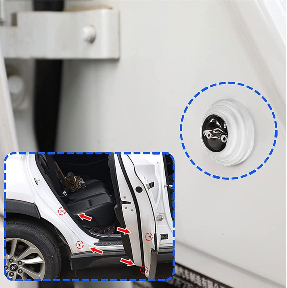 Deemars 10PCS Car Door Shock Absorber Protector, Sound Insulation and Anti-Collision Pad, Car Exterior Buffer Protector, Automotive Door Entry Guard Auto Accessories Universal for Most Cars - White image number 7