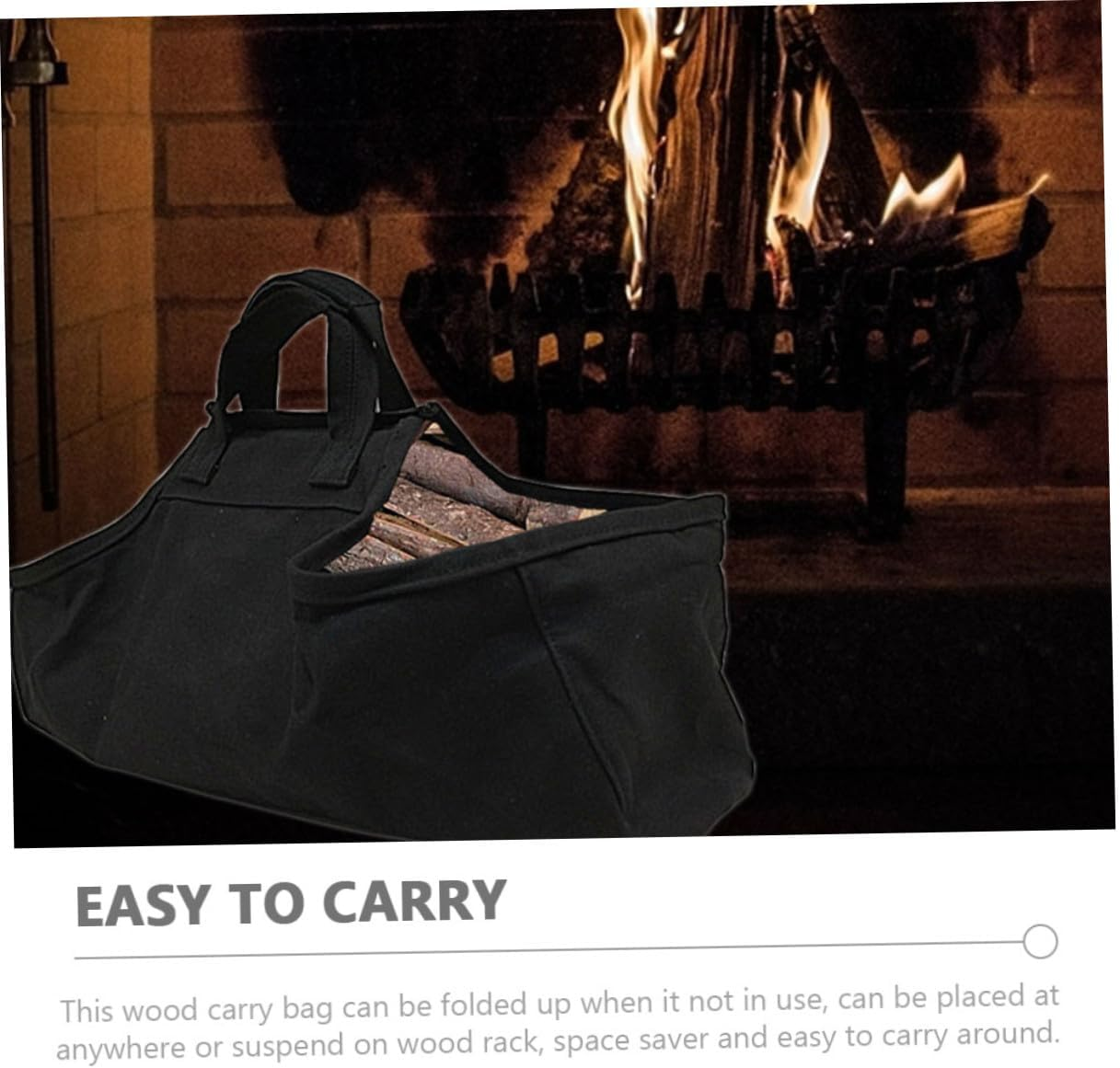 Professional Outdoor Firewood Storage Tote Bag with Hand Strap Heavy-Duty Oxford Cloth Log Carrier for Camping Barbecue and Garden Tools Transport Multipurpose Canvas Pouch For image number 1