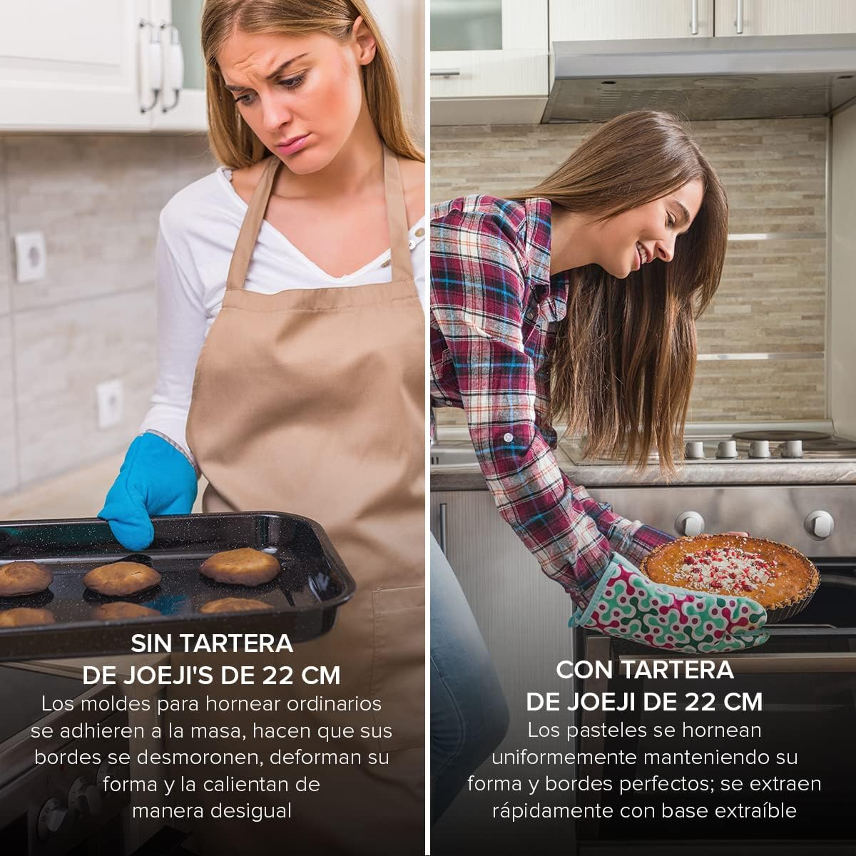 Joeji'S Kitchen Non Stick 22Cm 8.5 Inch Tart Tin - Perfect Pie Quiche Cheesecake Baking Dish - Easy Release Removable Base - Oven Freezer and Dishwasher Safe image number 5