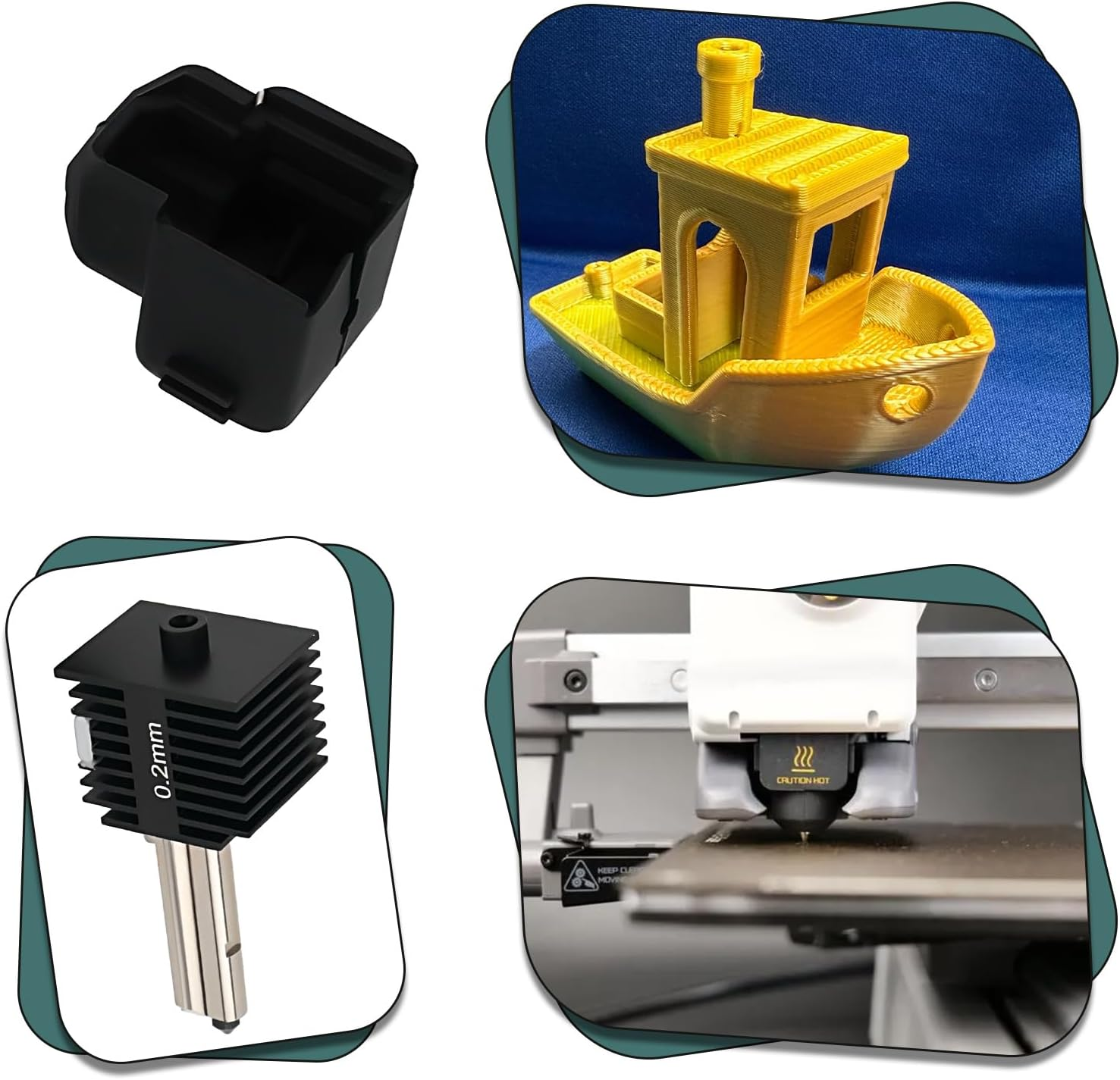 LT Easiyl 1Set 0.2 Mm High Temp Hotend with Hardened Steel Nozzle Wrenches Silicone Sock Compatible with Bambu Lab A1 Compatible with Bambu Lab A1 Mini 3D Printer Accessory image number 6