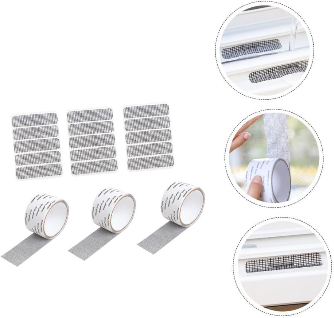 Window Screen Repair Tape and Mesh Repair Patches Door and Strong Adhesive Strips for Mosquito Net Tear Fixing Suitable for Home Use Mixed Styles image number 4