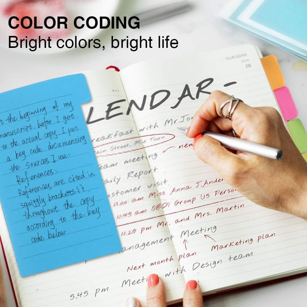 Sticky Note Set - Self-Adhesive Sticky Note Book Set, 410 Sheets Post It Notes with Divider Tabs, Planner Sticky Notes for Office & School Supplies, Colorful Notebook Sticky Tabs