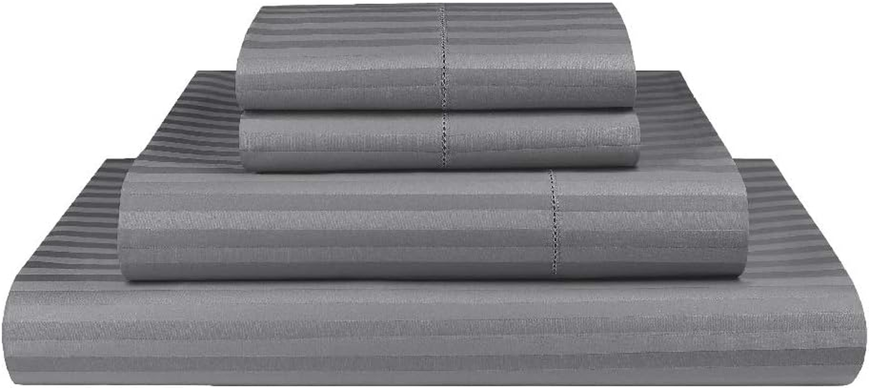 Luxor Linen Dreamfields 1000TC Ultra Soft Microfibre Sheet Set (Flat Sheet, Fitted Sheet, Two Pillowcases), Grey, Queen