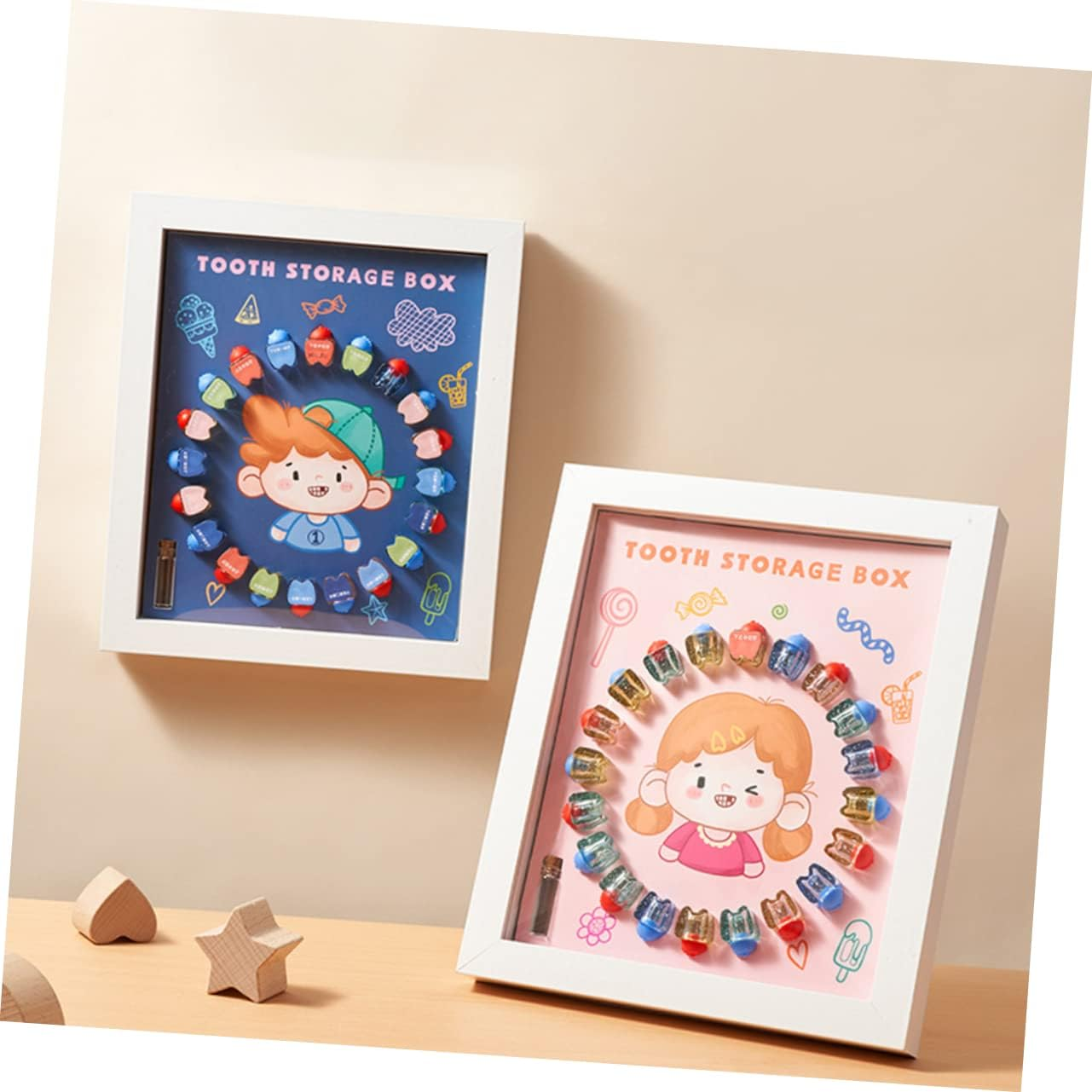 Teeth Storage Box Keepsake Tooth Case Holder for Boys and Girls First Loss Collection Box Storage