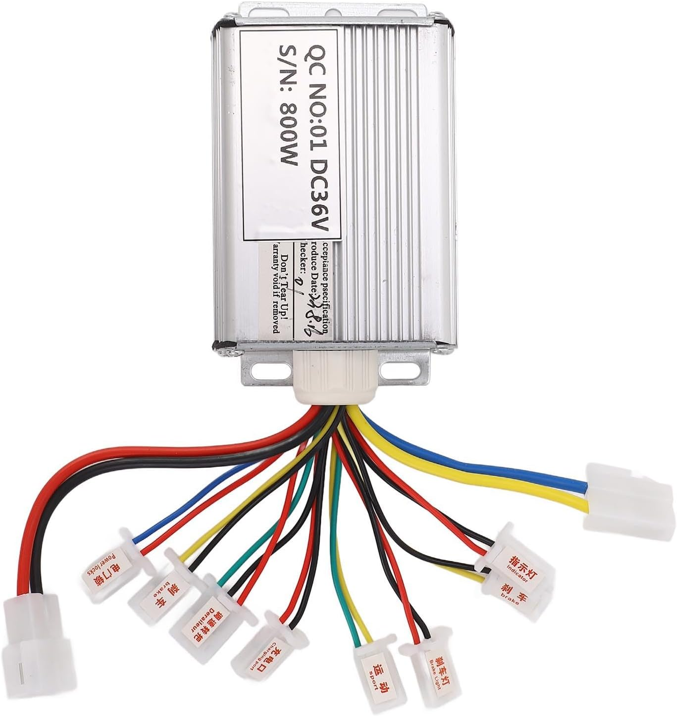 Brushless Controller, 36V 800W Aluminium Alloy Housing E Bike Brushless Motor Controller for Electric Scooter, High Temperature Resistant Wire Brushed Controller image number 3