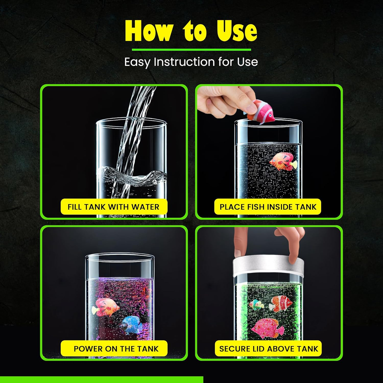 Nixyun Bubble Fish Lamp, LED Colour Changing Night Light, Aquarium Bubble Lamps, Artificial Fish Tank with Moving Fishes for Kids, Adults, Sensory Rooms, ADHD, Autism & Home Decor image number 6