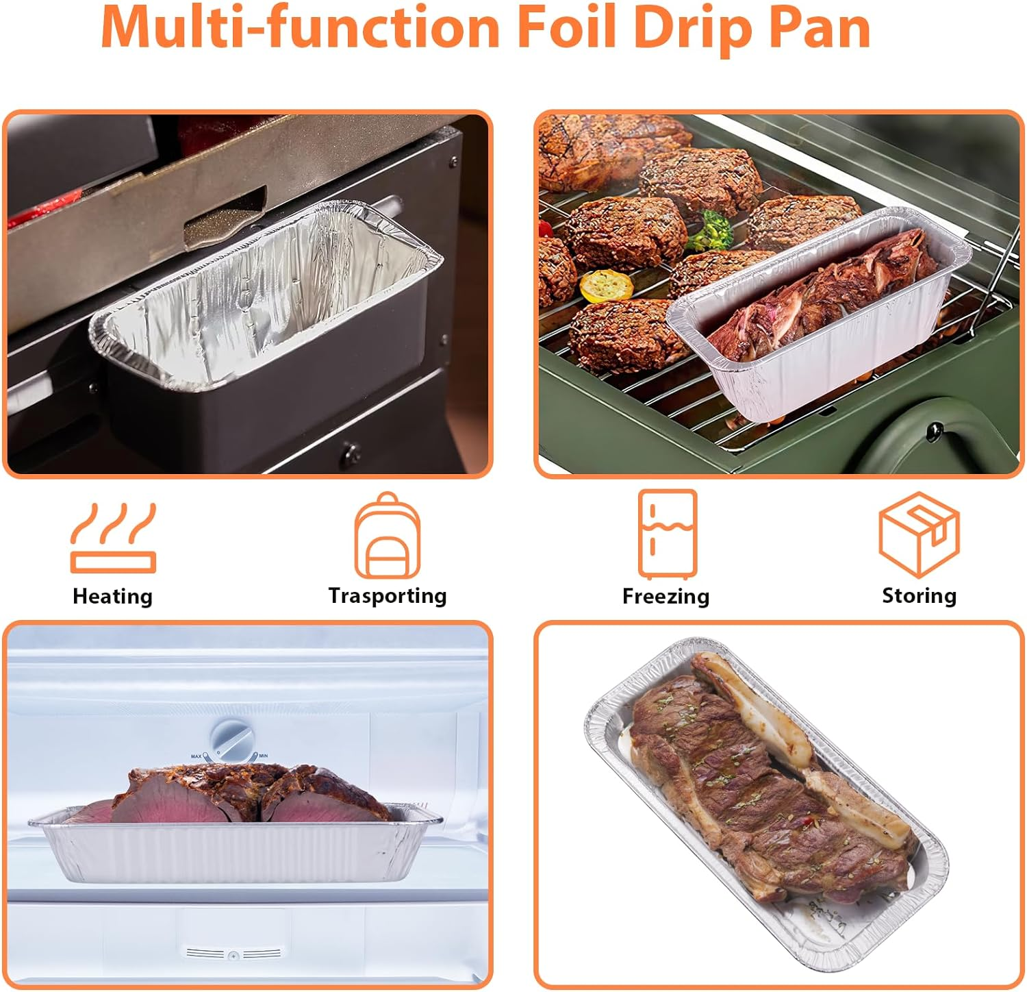 Whaleme 50-Pack Blackstone Griddle Accessories 5017 Grease Cup Liners, Aluminum Foil Drip Pan Grease Catcher Cup Liner for Blackstone 17, 22, 28, 36 Inch Griddle, Disposable Grill Grease Tray image number 3