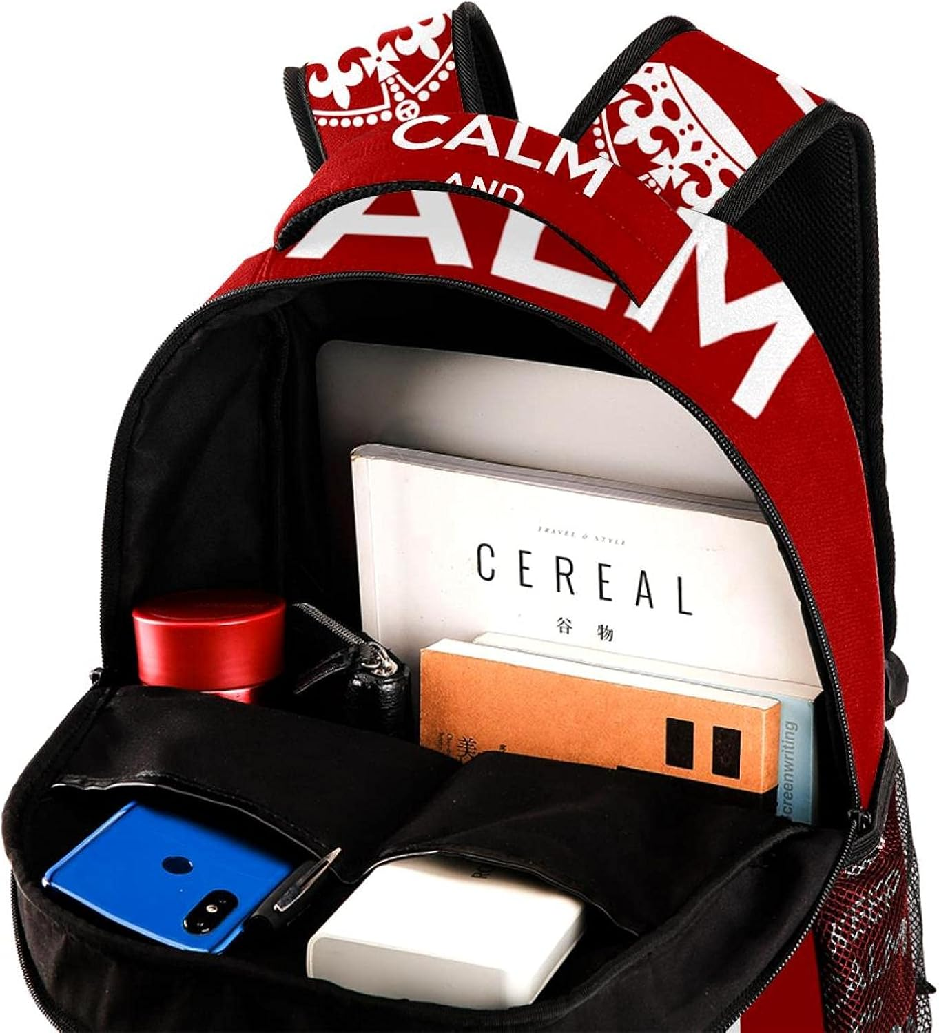 Red White Motivation the Love on Queen Backpack Students Shoulder Bags Travel Bag College School Tote Backpacks image number 2