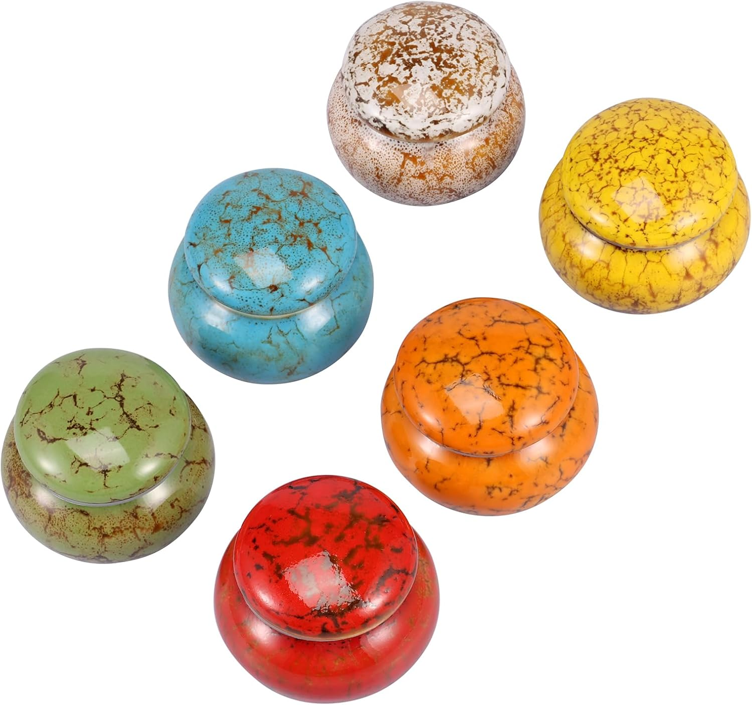 6 Pcs Ceramic Small Urn for Human Ashes Keepsake Compact Urns for Ashes Portable Keepsake Urn Reliable Mini Urn Decorative Small Urn Set for Human and Pet Ashes Fulasun. image number 2