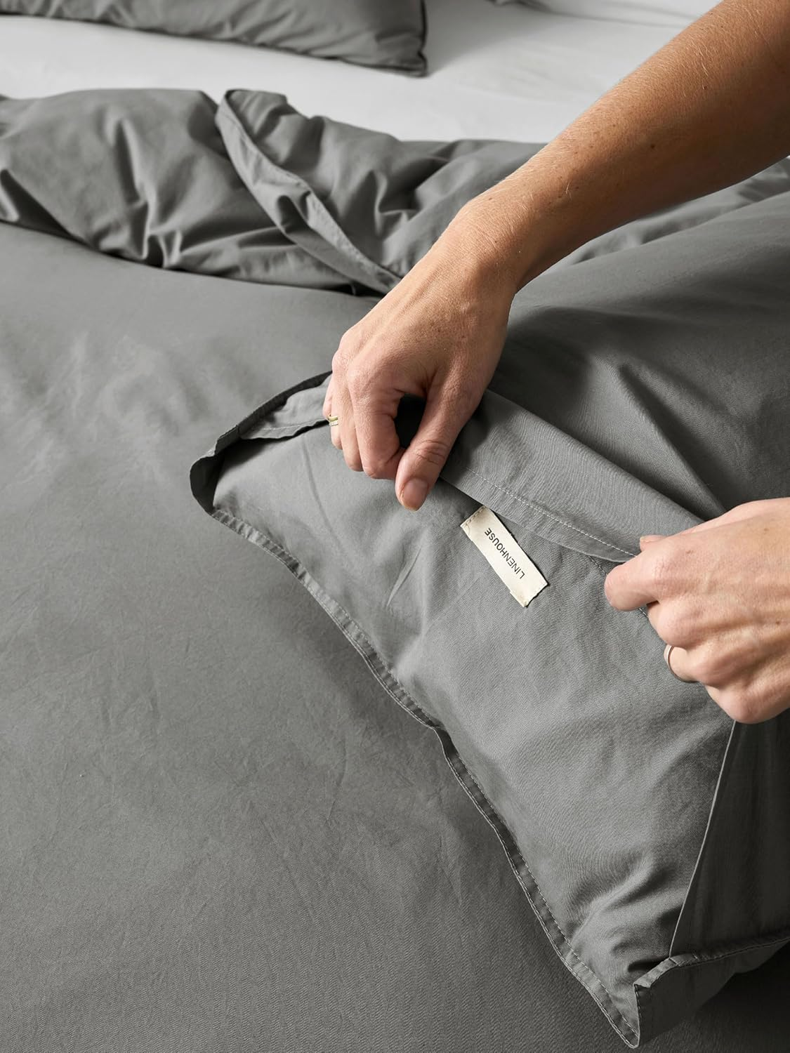 Linen House Terra Quilt Cover Set, Steel, Double Bed image number 4