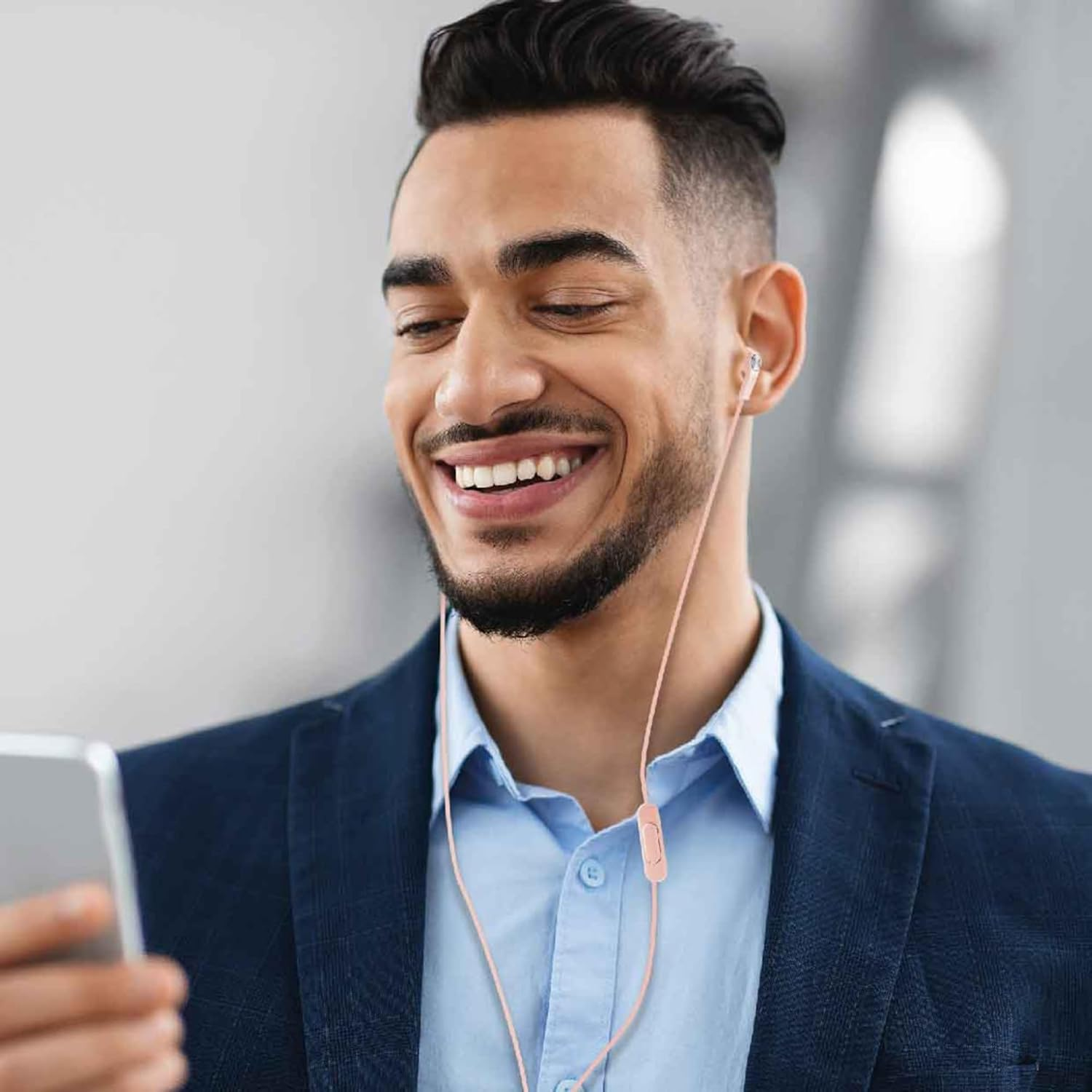 LASER EPS-W24BK-941 Laser In-Ear Wired Earphones Rose, Built-In Mic, 1.2M, 3.5Mm Audio Jack, Smartphone, PC, Supports Voice Assistant