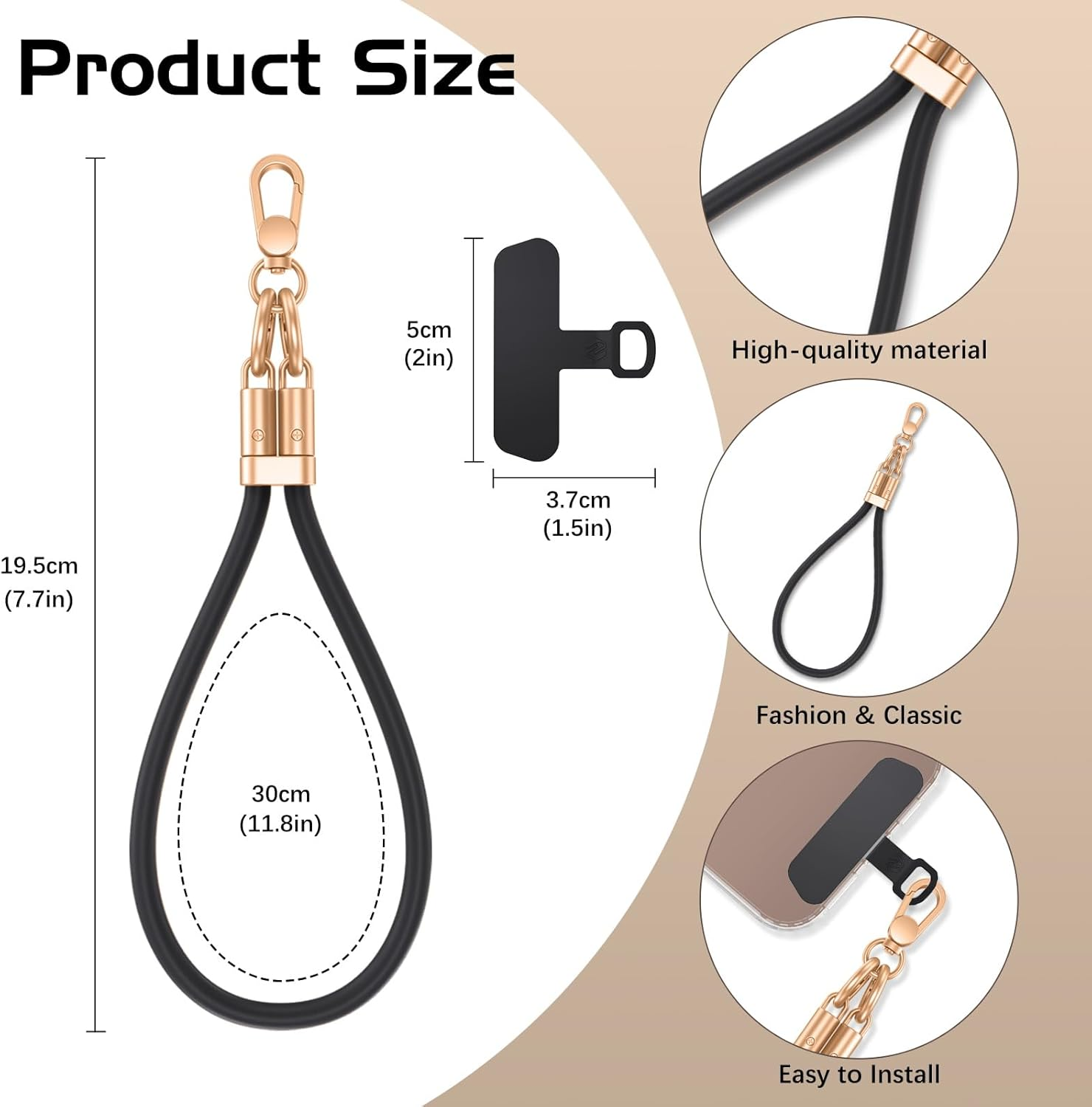 DUEDUE for Universal Silicone Phone Lanyard, Crossbody Phone Strap for Neck Adjustable Wrist Straps as Phone Grip Compatible with Most Phone Cases Cover image number 4