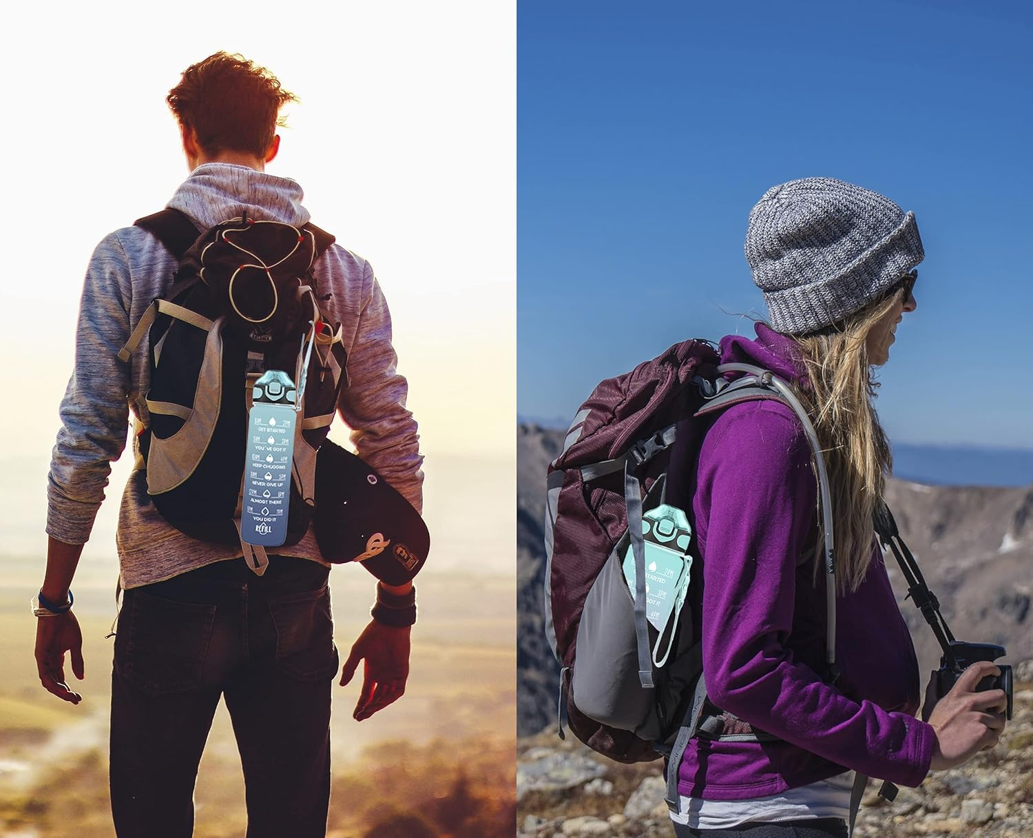 Enerbone 32 Oz Water Bottle with Times to Drink and Straw, Motivational Drinking with Carrying Strap, Leakproof BPA & Toxic Free, Ensure You Drink Enough Water for Fitness Gym Outdoor image number 4