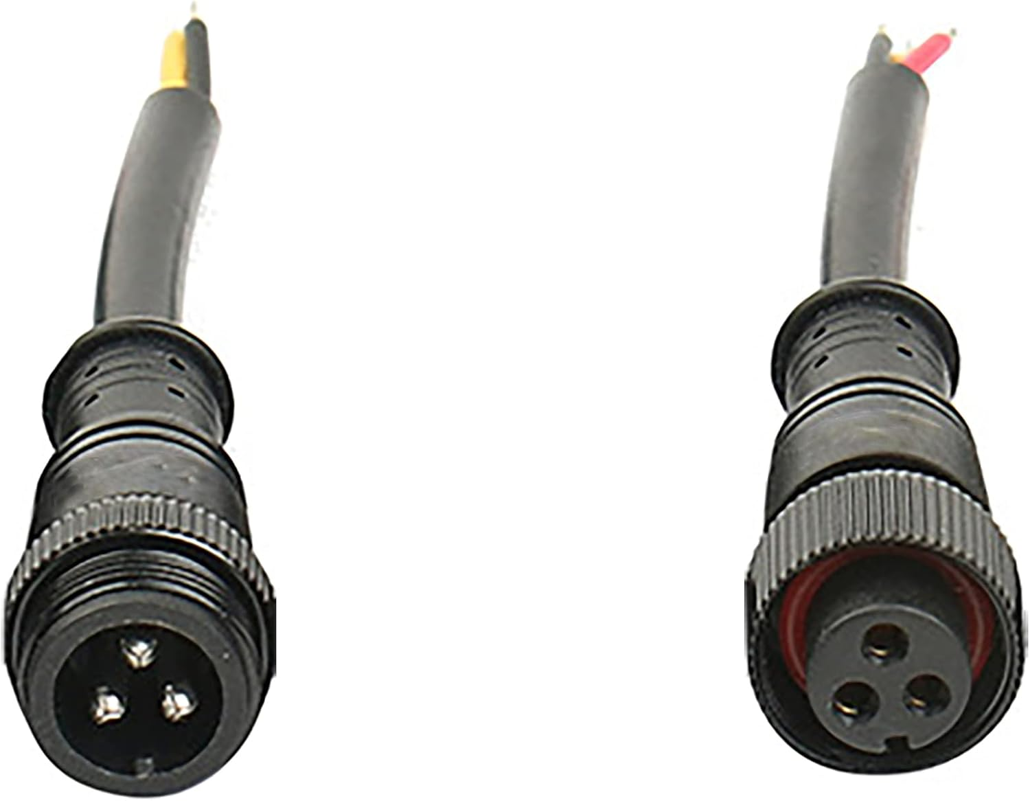 5Pack 3 Pin Electrical Metal Nut Connector, Tunghey 18AWG IP67 Male Female Connector 7.87In/20Cm Extension Cable for Car,Truck,Boat,Led Strip Lights/String 15Mm Metal Nut Small Size (3Pin)