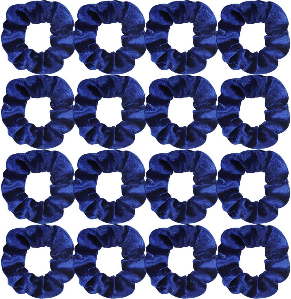 Semato 16 Pack White Velvet Scrunchies Hair Ties Elastics Ponytail Holder Hair Bands Scrunchie Accessories for Women and Girls