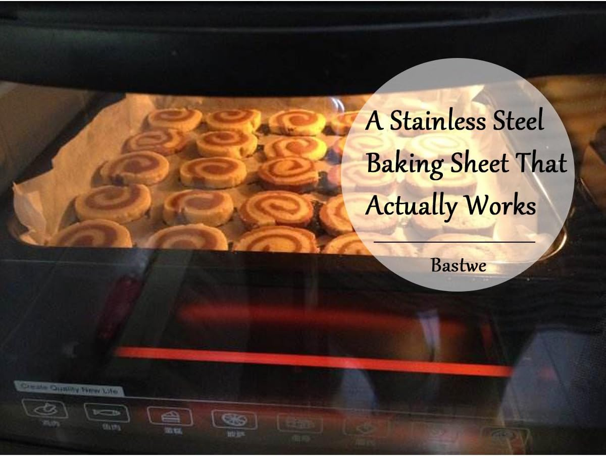 Stainless Steel Bakeware Oven Tray, 16 Inch Commercial Grade Professional Bakeware, Healthy & Non-Toxic, Mirror Finish & Rustproof, Easy Clean & Dishwasher Safe, 3 Piece Set 10/12/16 Inch - Brown image number 4