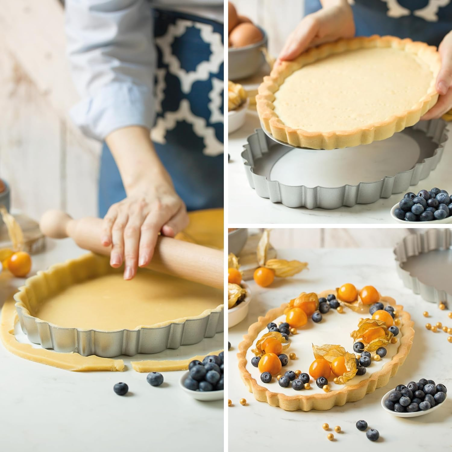 Decora, 0075055 Cake Tin with Moving Base 29 X 20 X 3 Cm Non-Stick Steel Oval Makes It Easy to Demould the Cakes Design Line image number 1