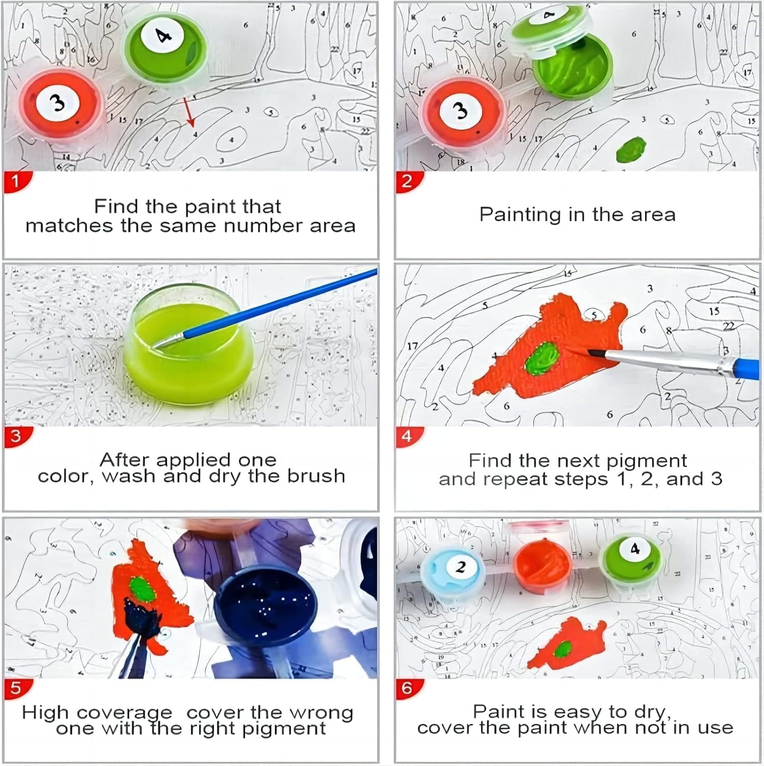 YECFWVRXHTS Paint by Numbers Kit for Adults Beginner, Seaside DIY Acrylic Paint by Number on Canvas, 16X20 Inch image number 4