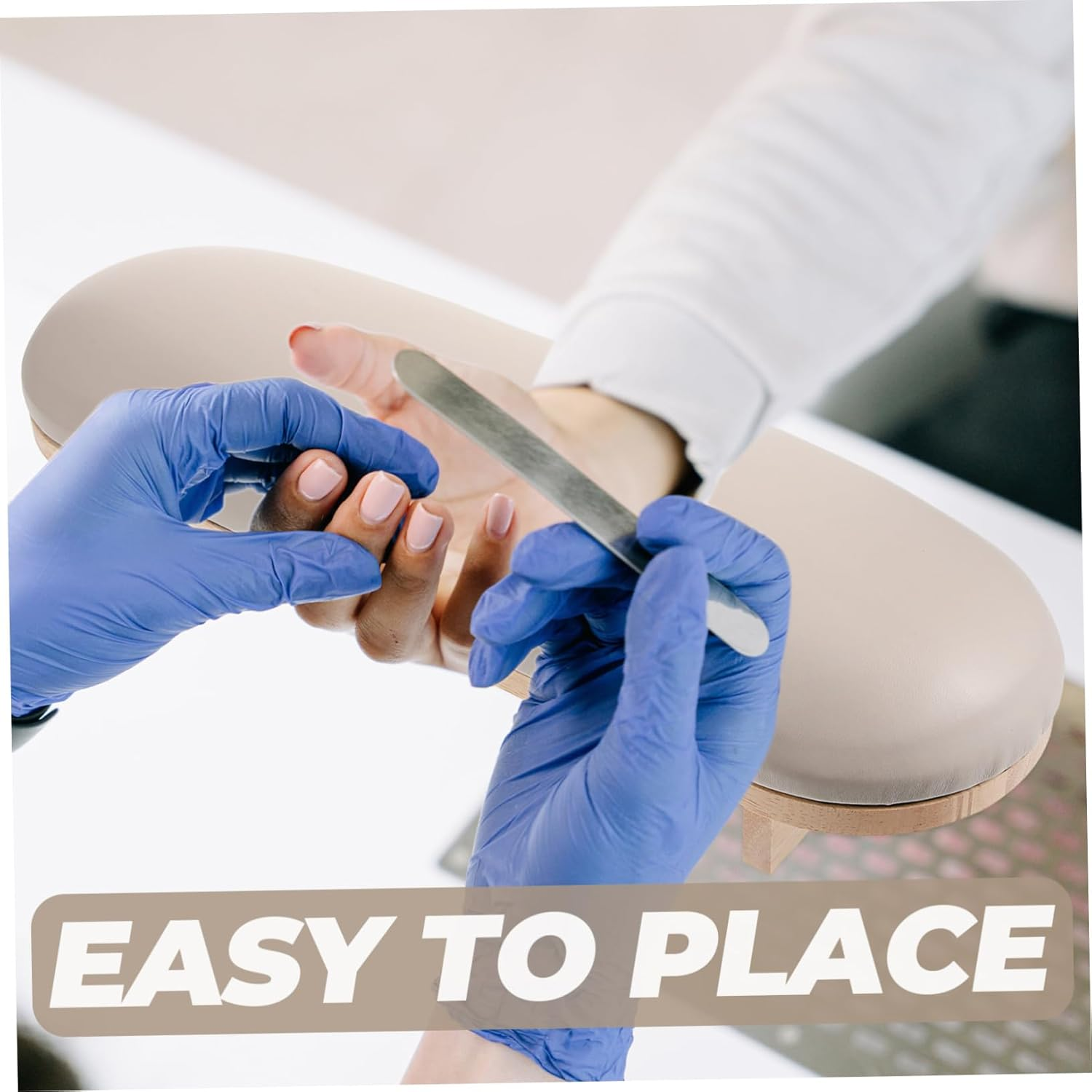 PENIKOKO Manicure Hand Rest Pillow Wooden Nail Art Arm Stand Nail Salon Hand Support Comfortable Arm Rest image number 5