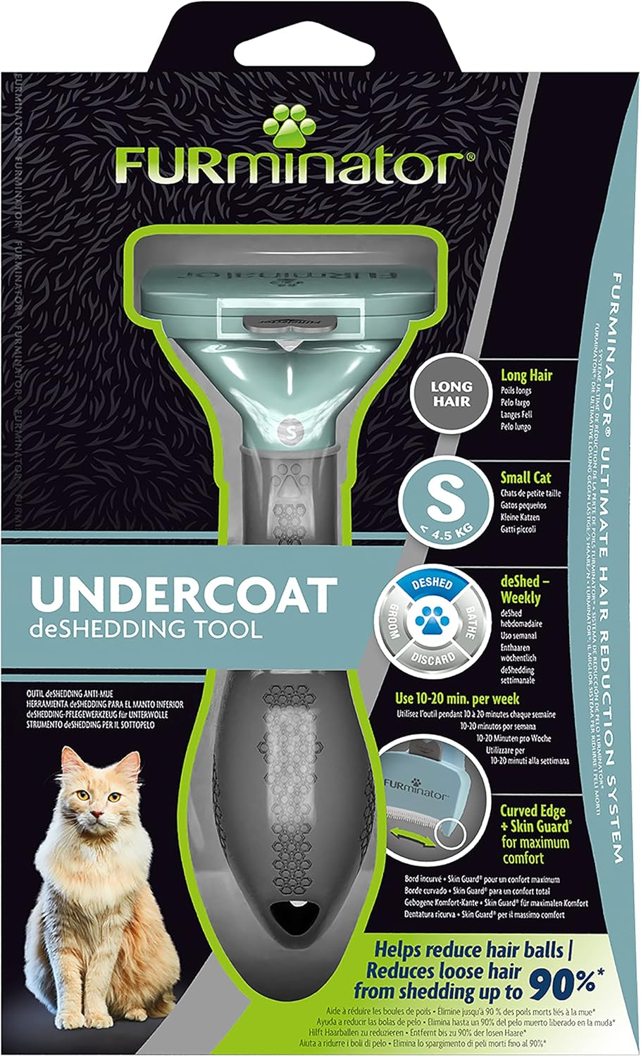 Furminator Undercoat Deshedding Tool for Small Long Hair Cats under 4.5 Kg image number 1