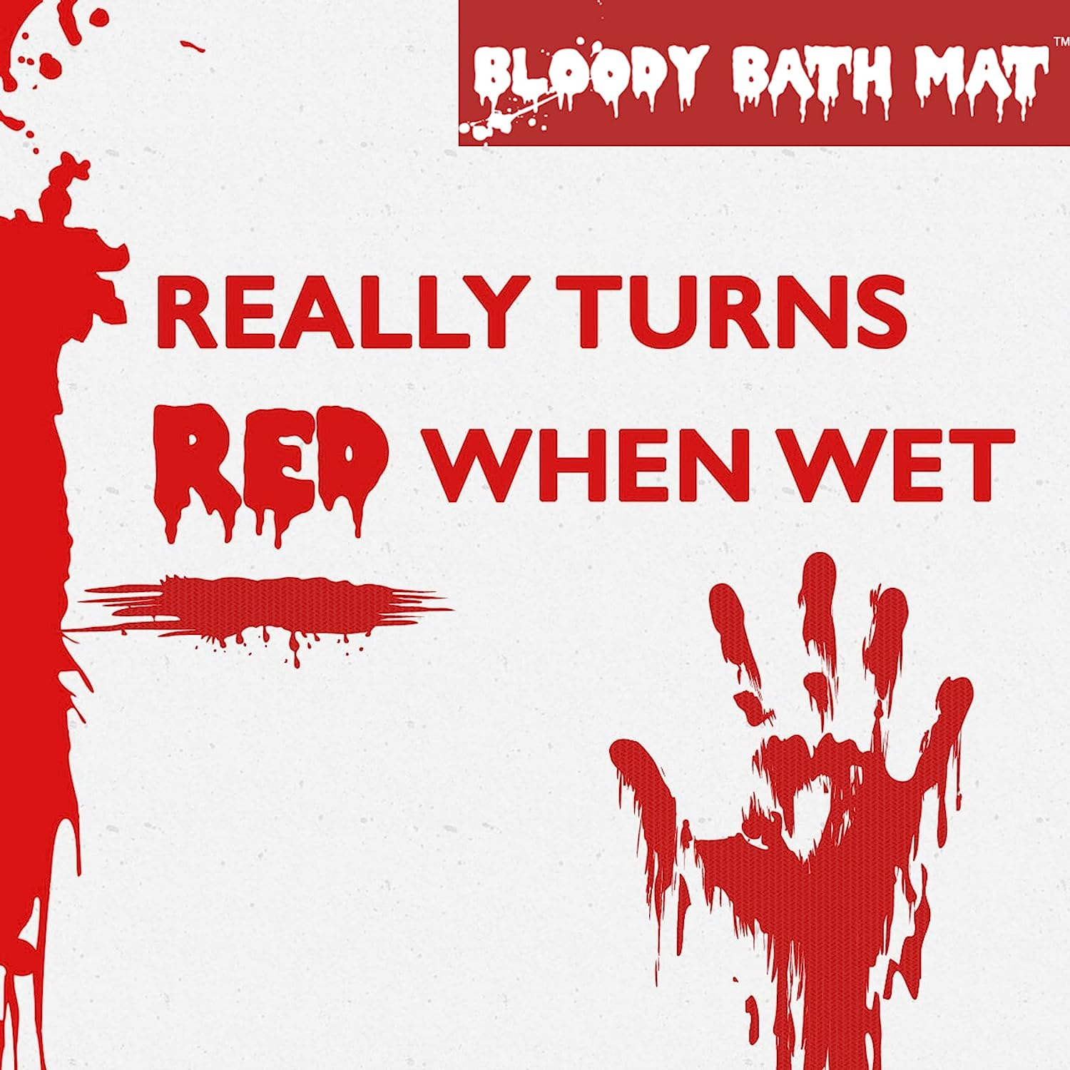Introwizard Bloody Bath Mat - Combo Set of 2 Mats That Turn Red When Wet - One Large Size and One Small Size Mat - Great for Funny Gag Gifts - Footprints Disappear like Magic image number 5