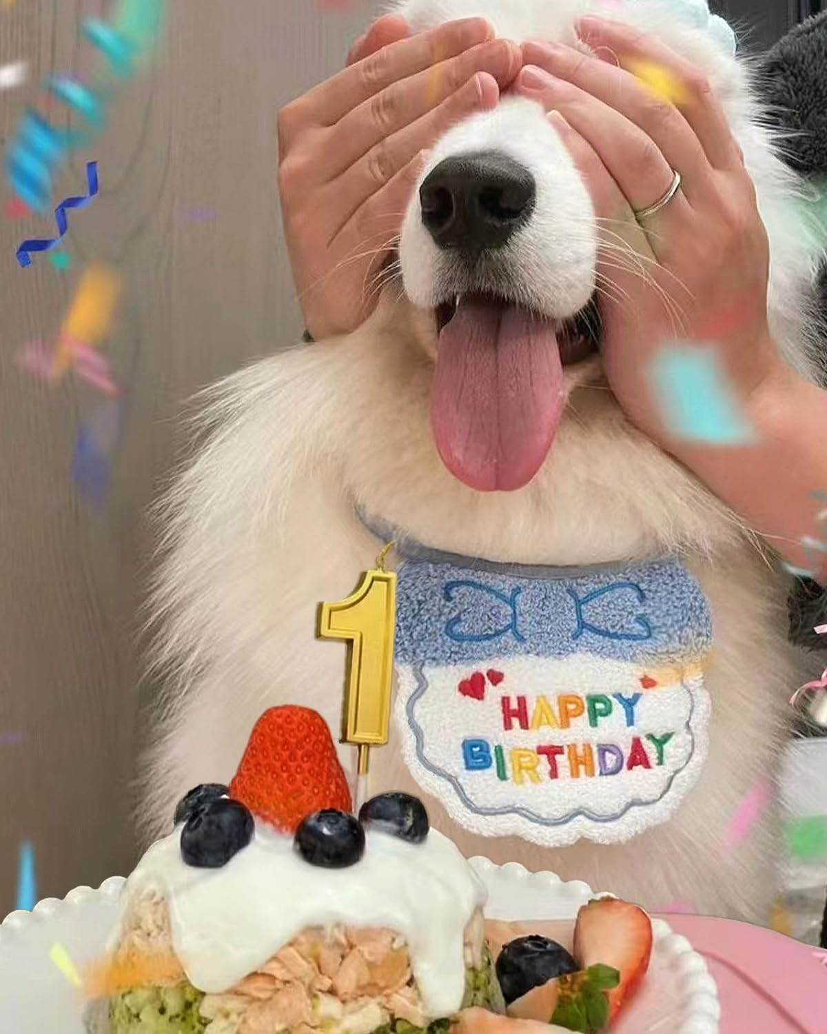 Zeayebsr 2 Pieces Cat Dog Birthday, Cute Birthday Bandana Set for Small Dog, Pet Happy Birthday Decorations for Girls Boys Kittens Birthday Hat Decoration