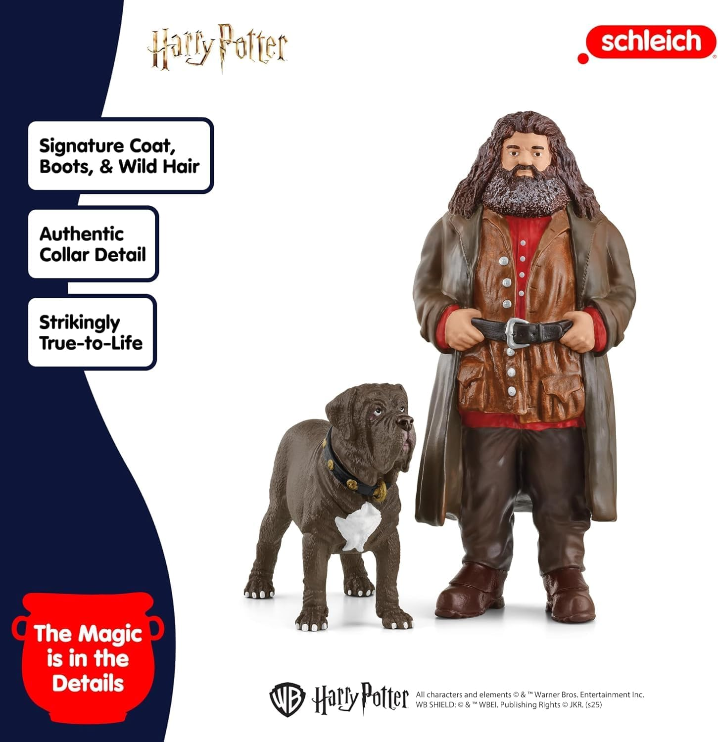 Schleich Harry Potter - Hagrid and Fang the Dog Figurines - 2 PC Harry Potter Set - Wizarding World Collectible Figures for Kids and Adults - Toys for Ages 6+ | 42638 image number 2