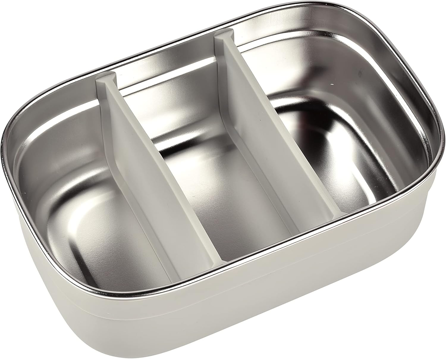 B&Eacute;ABA, Children'S Lunch Box with Compartments, Leak-Proof and Bpa-Free, Stainless Steel Bento Box Children, Silicone Case, Extremely Robust, Ideal for Nursery and School, 760 Ml, Grey/Blue - Grey/Powder Pink image number 3