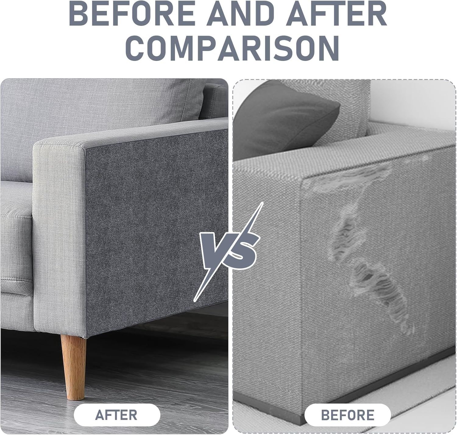 Adiwo 60 Cm X 100 Cm, Self-Adhesive Scratching Mat, Cat Scratching Mat, Scratch Protection, Sofa Cat, DIY Scratching Boards, Scratch Wall for Furniture, Scratching Carpet, Couch Protection (Dark Grey) image number 2