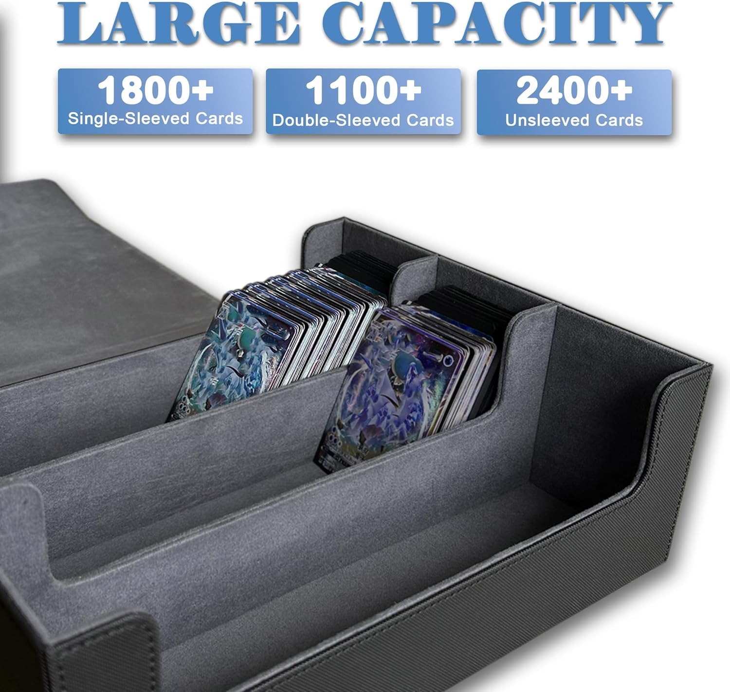 LIKHOPER Card Deck Case for Trading Cards 1800+, Card Deck Storage Box, Leather Magnetic Closure Commander Storage Box, Fit for Yugioh, MTG, TCG and Sport Cards image number 1