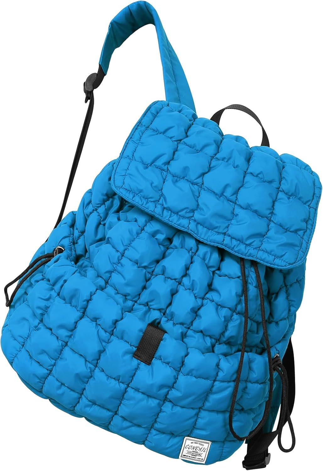 CONTAIL 18L 14 Inch Quilted Puffer Backpack,Top Flap Drawstring Backpack