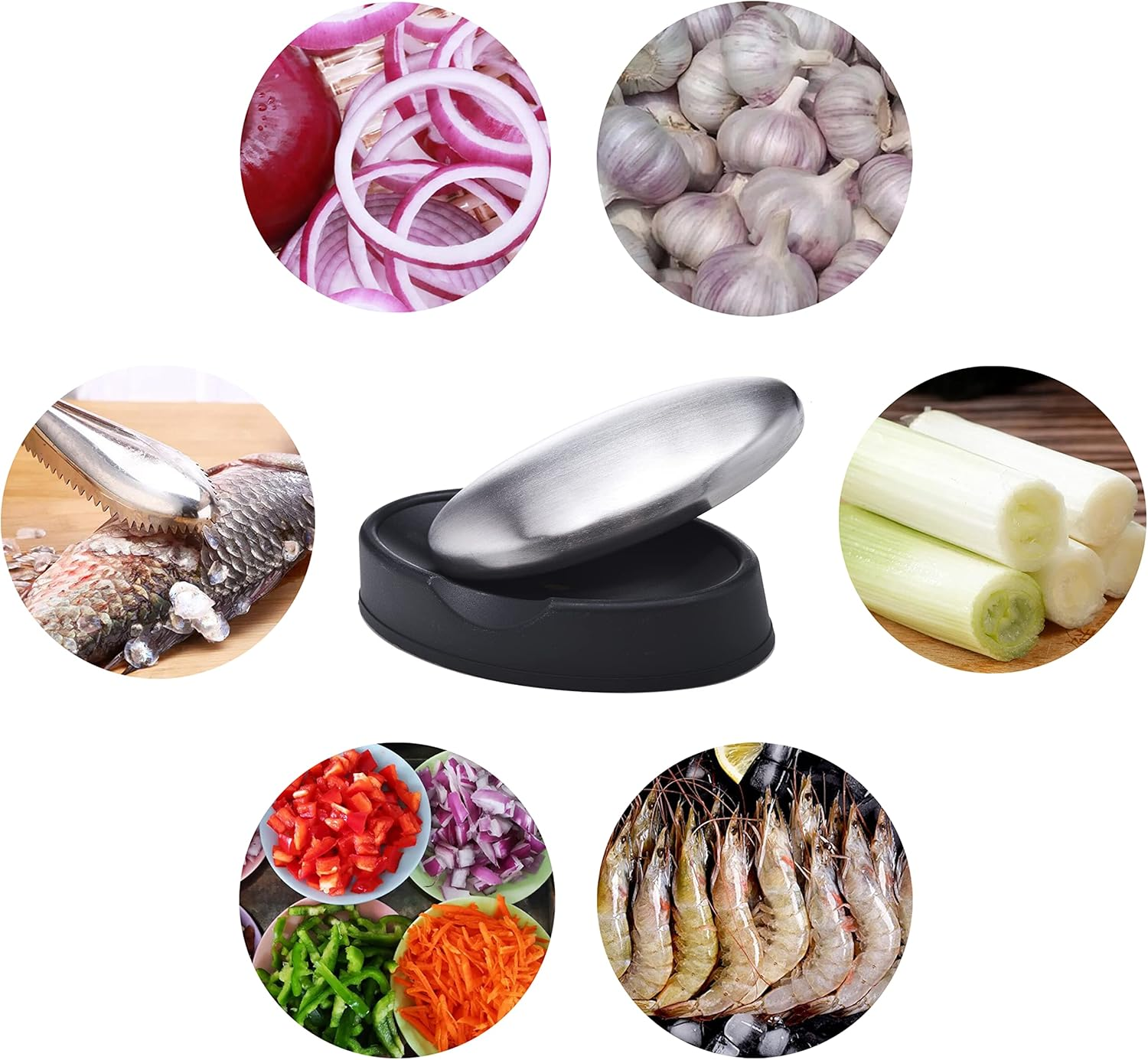 5 Packs Stainless Steel Soap Bar, Magic Metal Odor Remover Rub Away Fish Garlic Onion Smell from Hand image number 3
