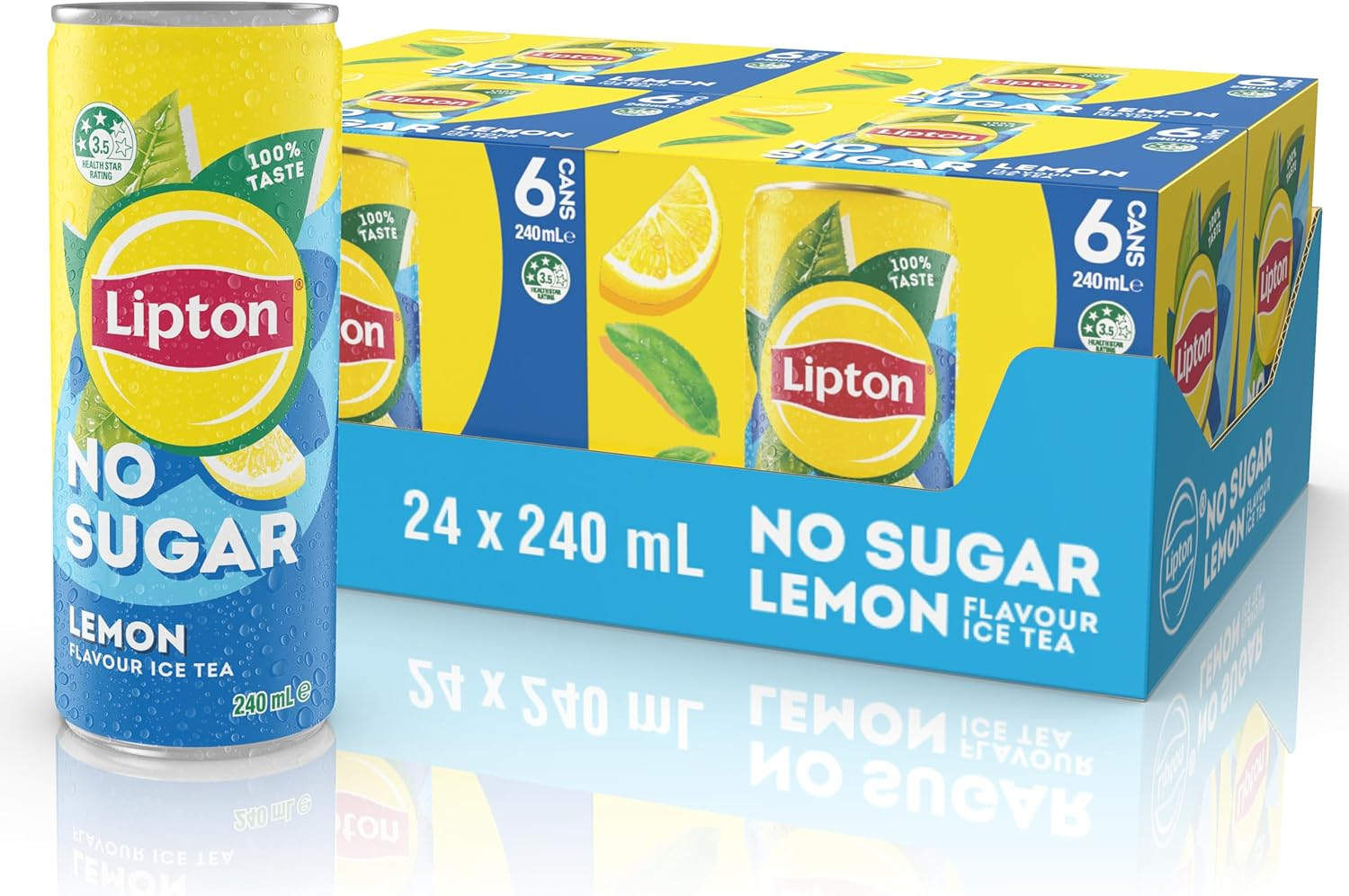 Lipton Lemon No Sugar Ice Tea Can 240 Ml (Pack of 24)