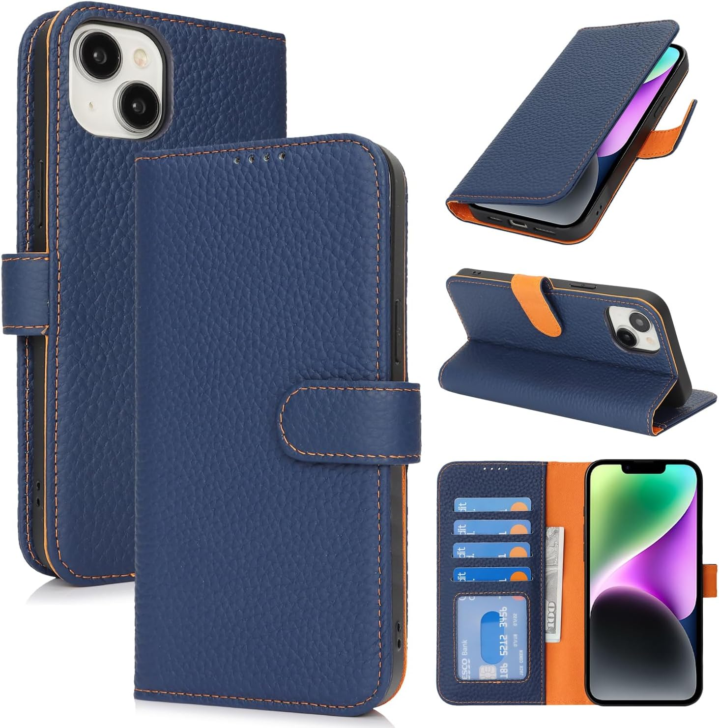 For Iphone 16E Case Genuine Leather Wallet for Iphone16E I16E Sunyoo Case Folio Porte Feuille Coque &Eacute;tui Funda Portefeuille Femmes Homme RFID Blocking Magnetic Book Flip Cover Black Red