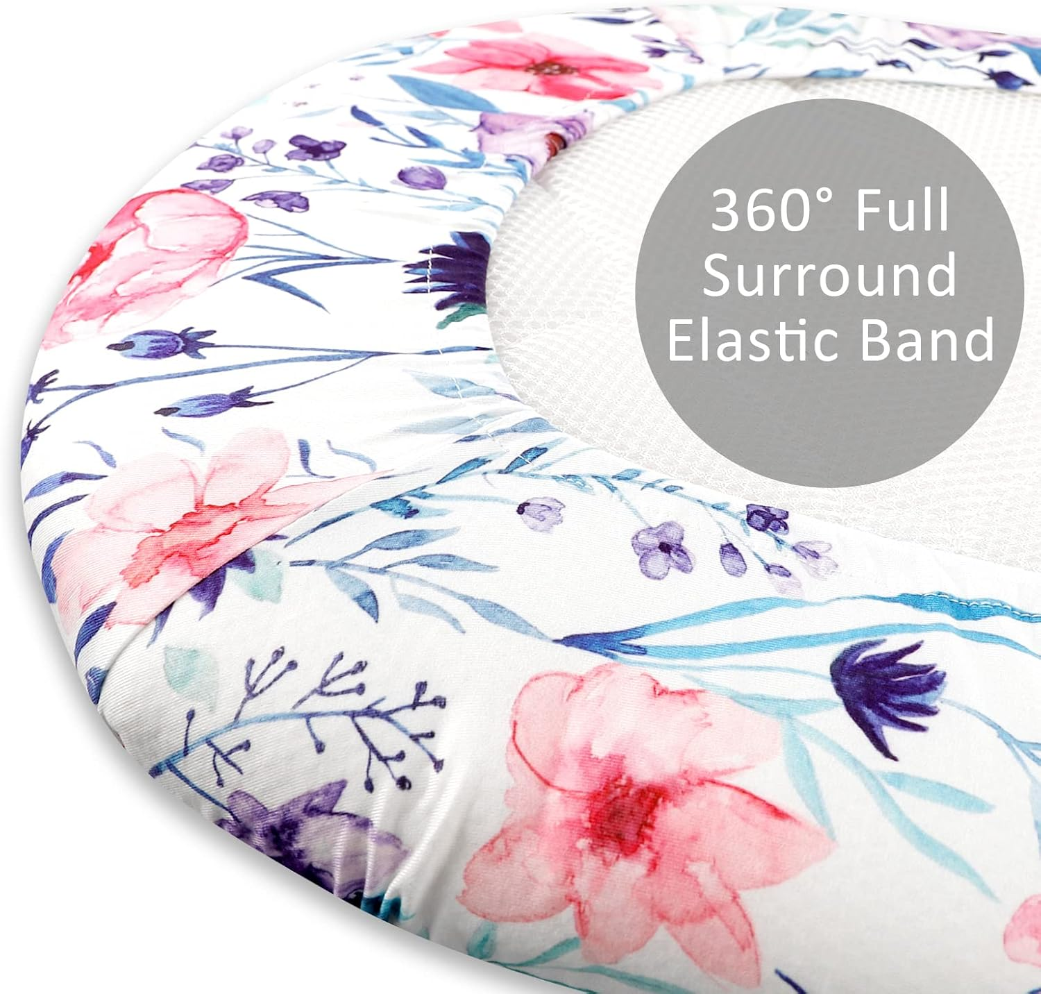 Bassinet Sheet 2 Pack Ultra Stretch Bassinet Fitted Sheet for Baby Girls Boys, Soft Universal Snug Fits Rectangle, Oval and Hourglass Bassinet Pad/Mattress, Stylish Floral
