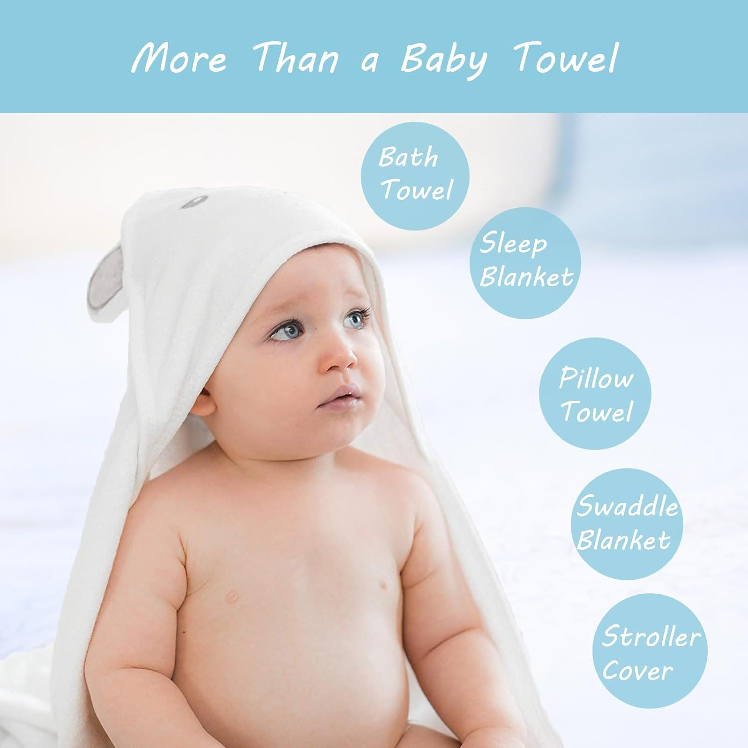 ROXANEPIG 2 Pack Hooded Baby Towel - Premium Soft Bath Towel for Babie, Newborn, Infant - Ultra Absorbent, Natural Baby Stuff Towel for Boy and Girl image number 4